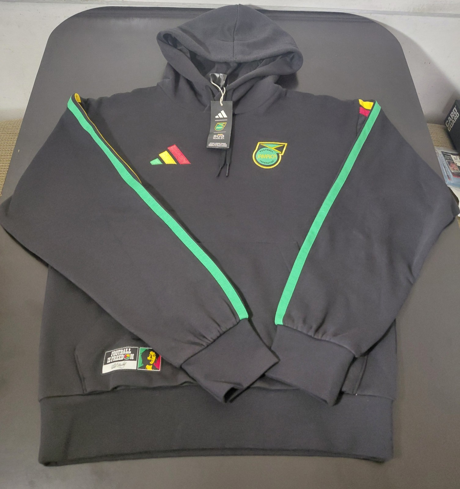 Adidas Jamaica Football Federation X Bob Marley Soccer Hoodie Small Adidas Jamaica Football Federation X Bob Marley Soccer Hoodie Small