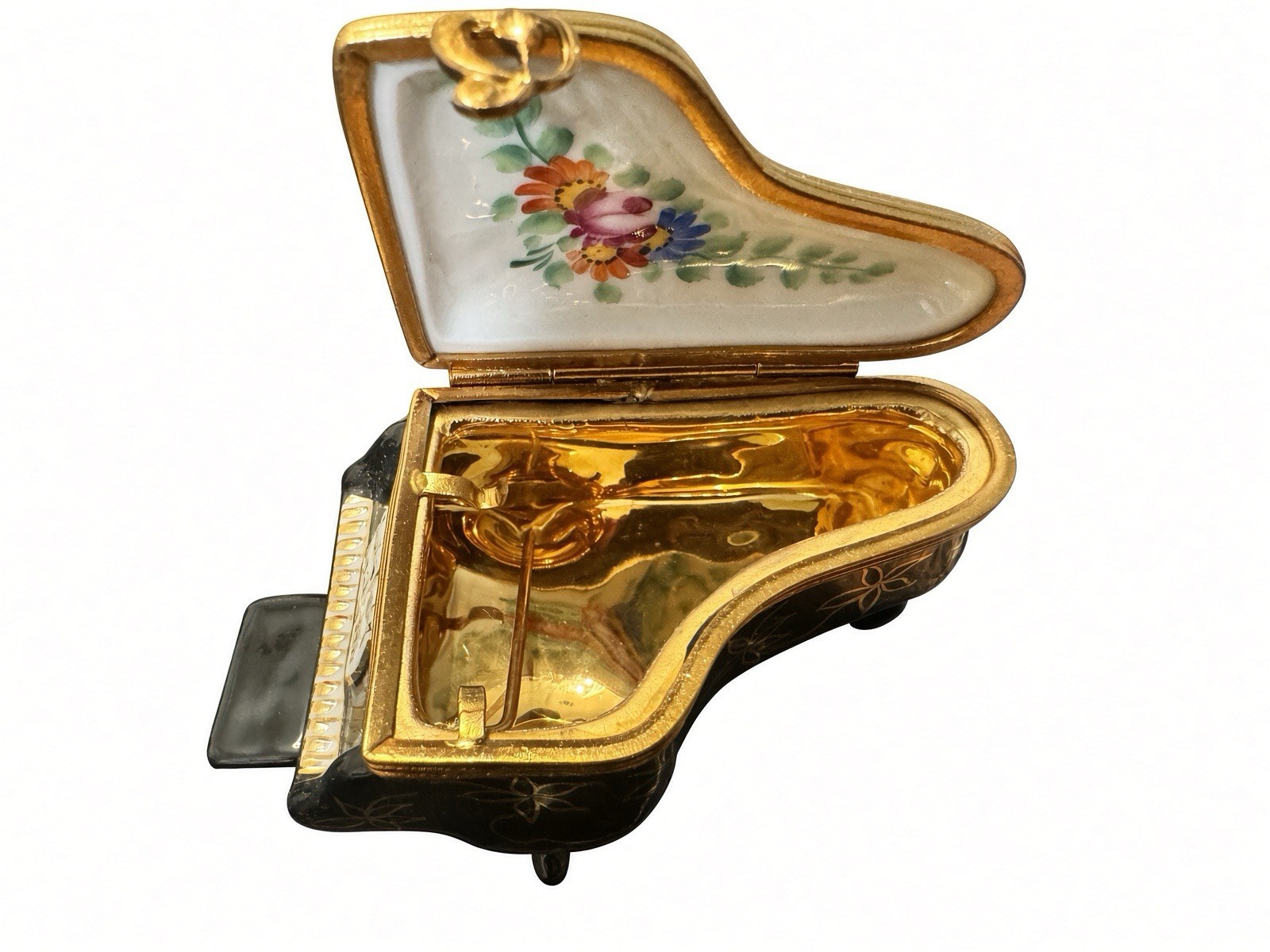 Limoges Eximious Peint Main Baby Grand Piano Trinket Box W/ Bench (56 of 750) LE Limoges Eximious Peint Main Baby Grand Piano Trinket Box W/ Bench (56 of 750) LE