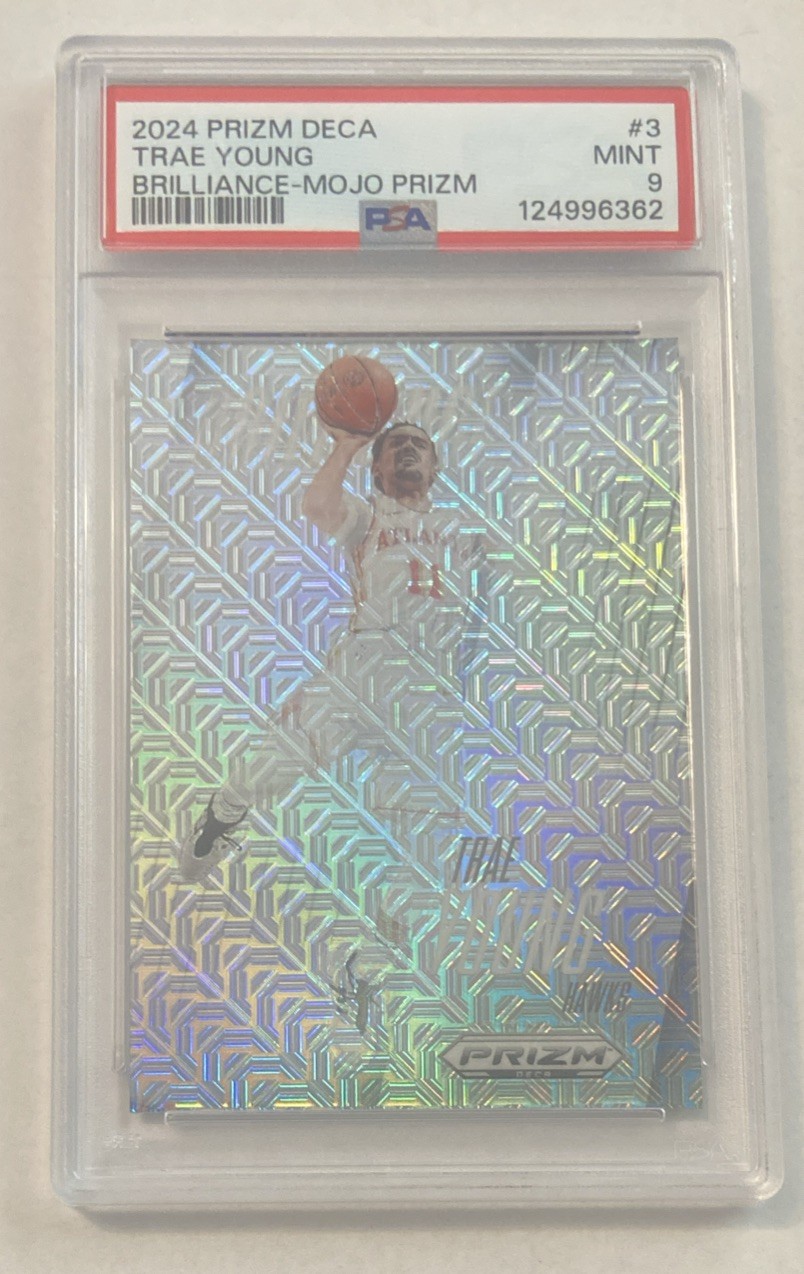 2024-25 Panini Prizm Deca #d /25 Brilliance Mojo Prizm Insert Trae Young PSA 9 2024-25 Panini Prizm Deca #d /25 Brilliance Mojo Prizm Insert Trae Young PSA 9