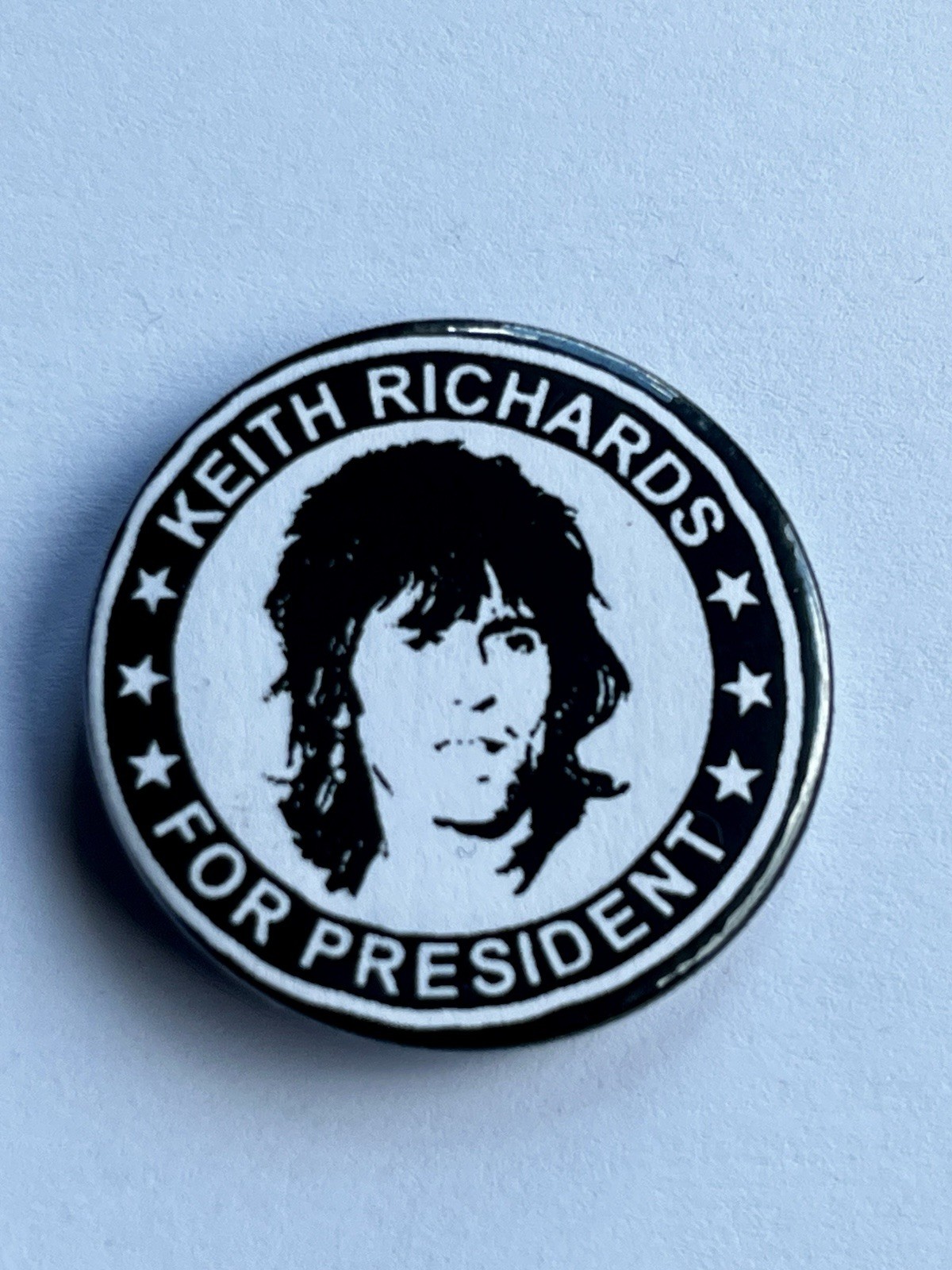 Keith Richard’s For President Badge The Rolling Stones 38mm Size Reproduction Keith Richard’s For President Badge The Rolling Stones 38mm Size Reproduction