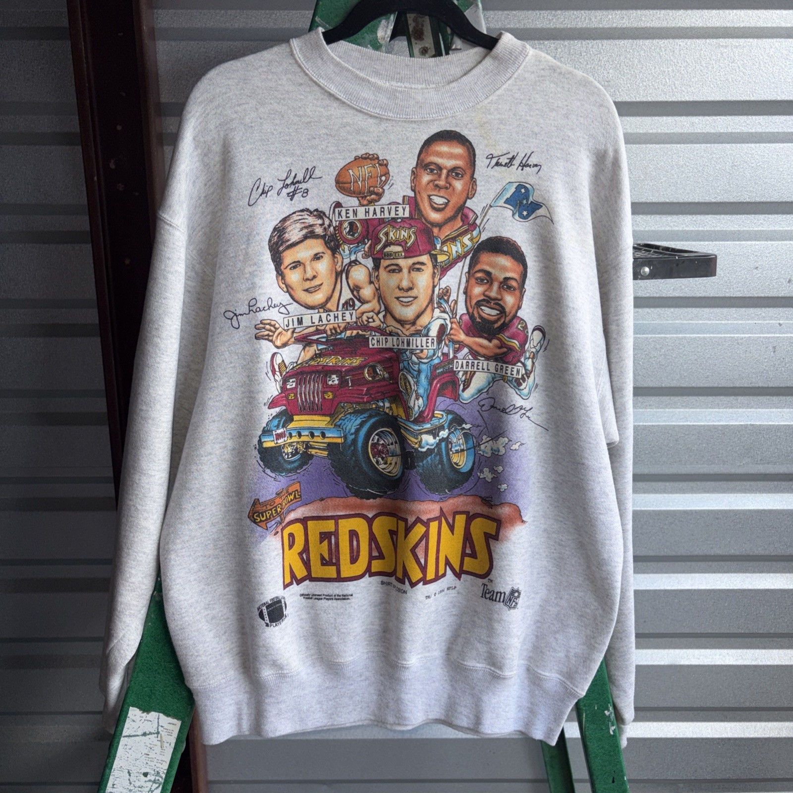 Vtg 1994 Xplosion Washington Redskins Caricature Players NFL Sweatshirt Men’s XL