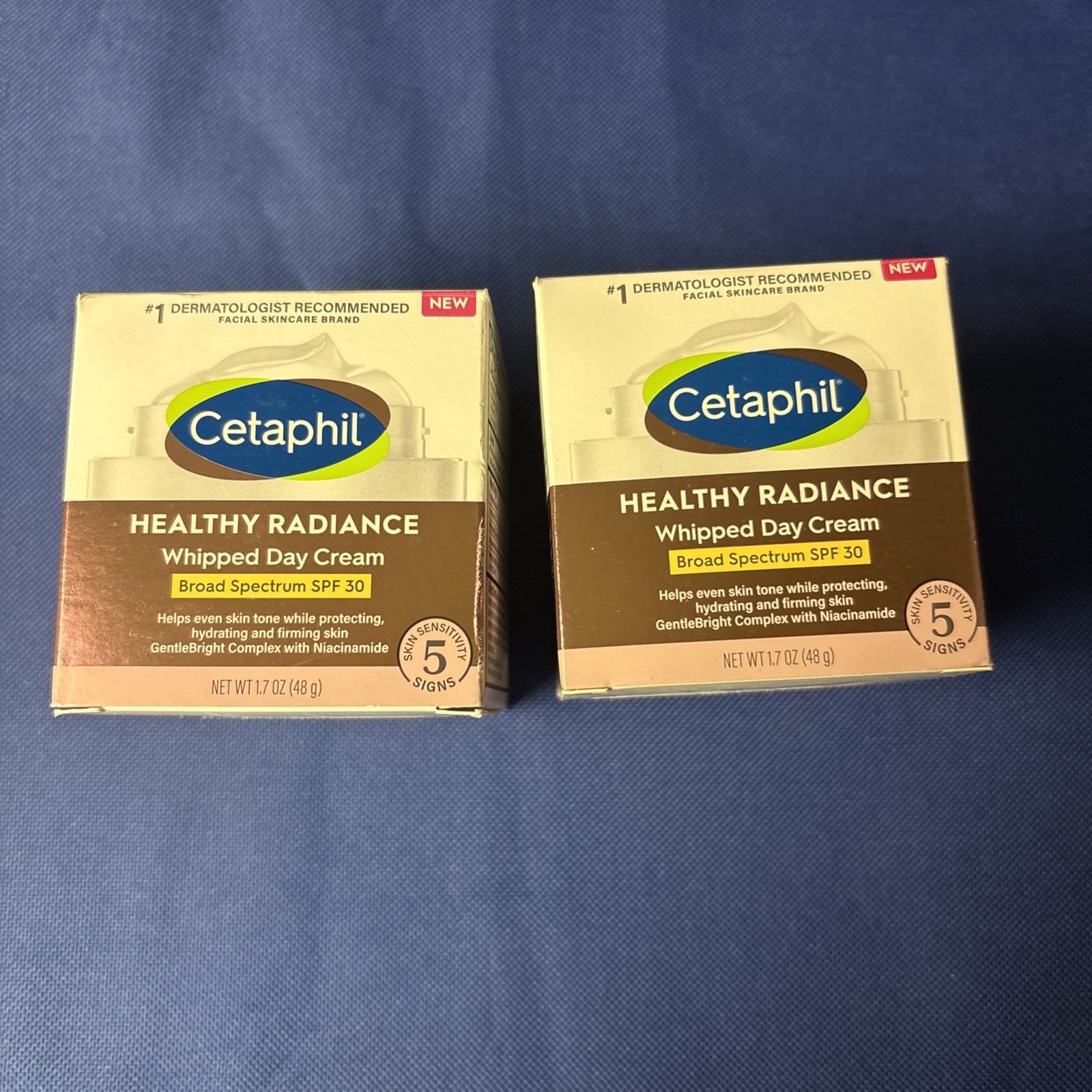 2 New Cetaphil Face Day Cream Healthy Radiance Whipped Day Cream SPF 30 1.7oz 2 New Cetaphil Face Day Cream Healthy Radiance Whipped Day Cream SPF 30 1.7oz