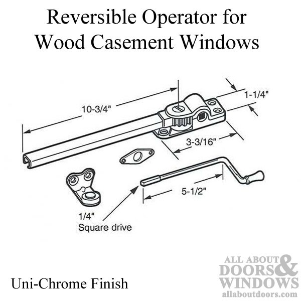 Non-Handed Wood Casement Operator 10-3/4\