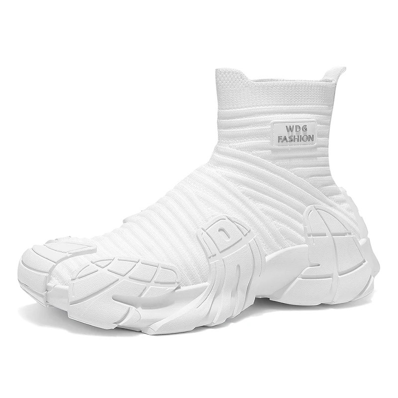 Mens Casual Running Boots Outdoor Walking Trendy Mecha Knit Socks Shoes High Top