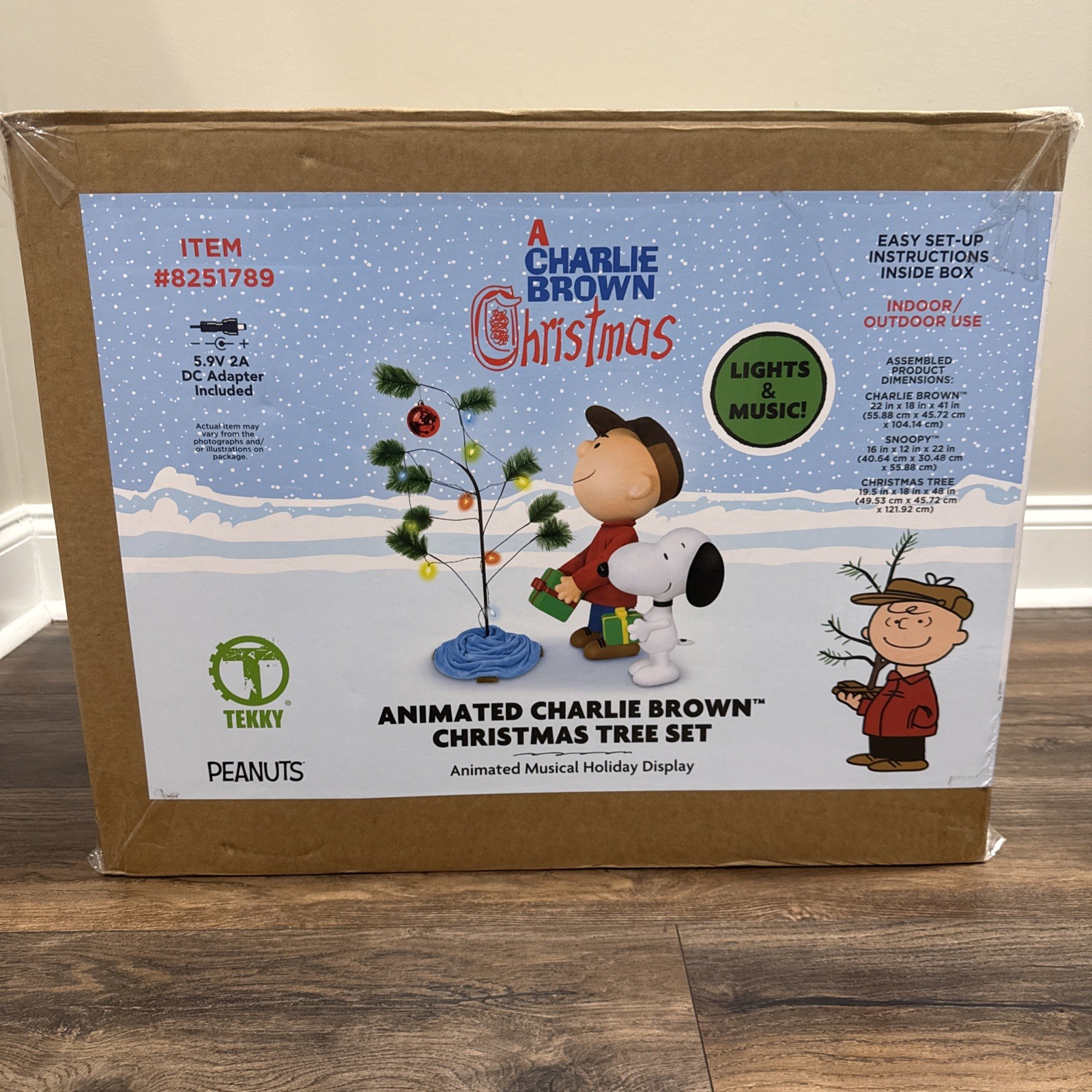 3.5 FT ANIMATED CHARLIE BROWN CHRISTMAS Giving Tree Musical ANIMATRONIC In HAND