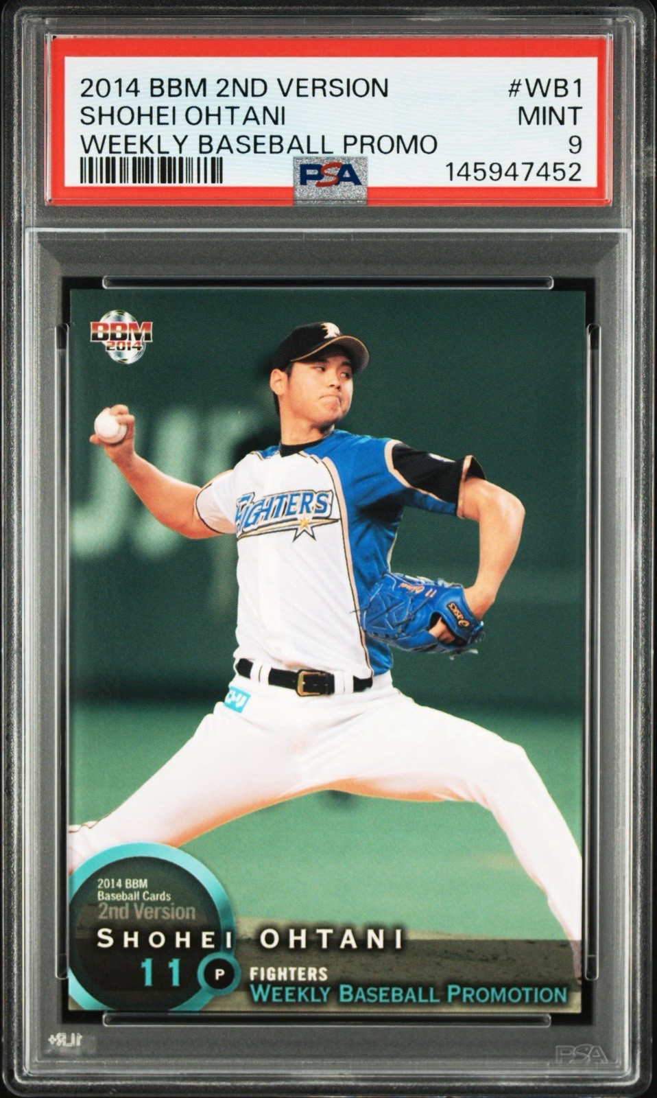 BBM 2014 2nd Version Shohei Ohtani Weekly Baseball Promo #WB1 PSA 9 BBM 2014 2nd Version Shohei Ohtani Weekly Baseball Promo #WB1 PSA 9