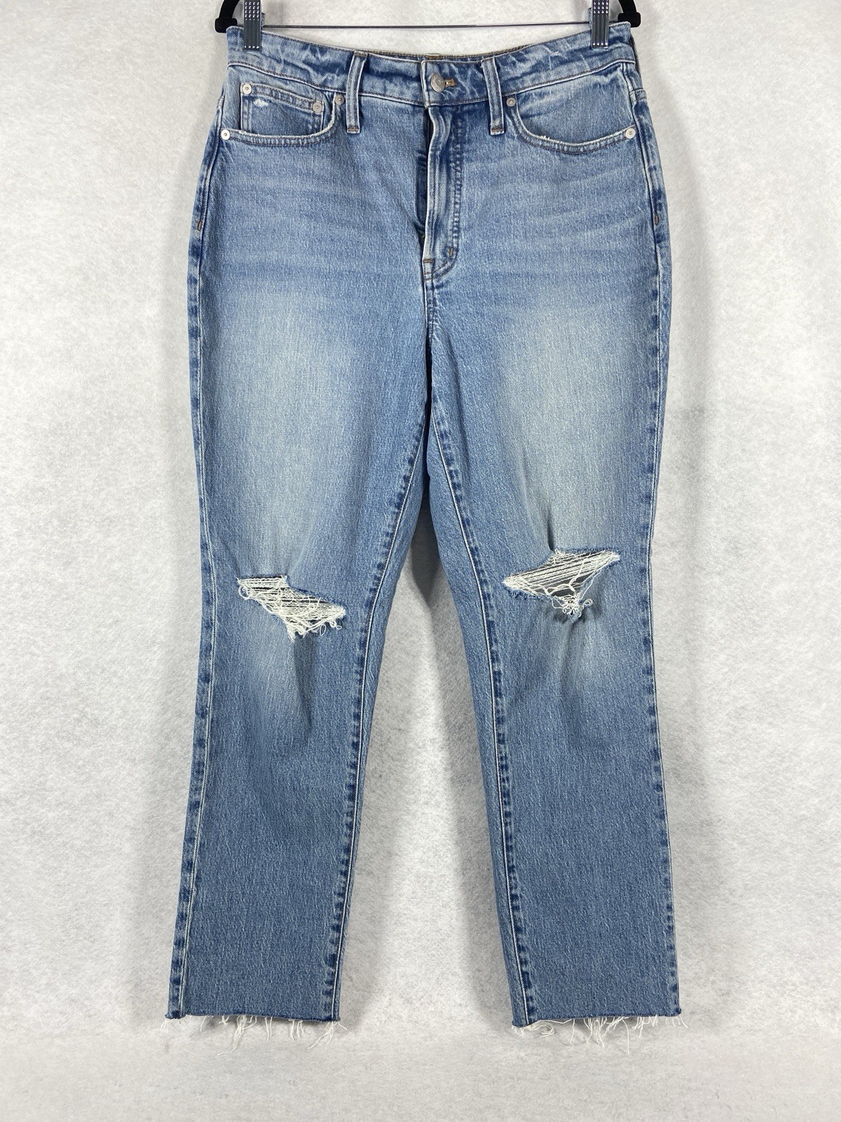 Madewell Women’s The Curvy Perfect Vintage Jeans Size 28 Distressed Raw Hem Madewell Women’s The Curvy Perfect Vintage Jeans Size 28 Distressed Raw Hem