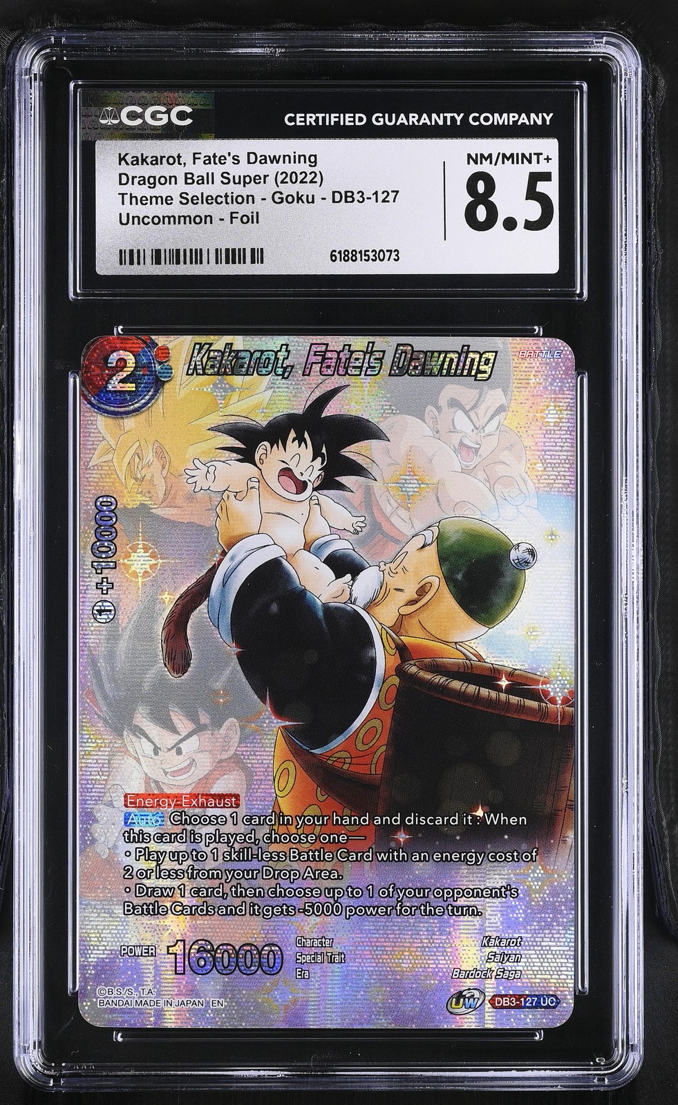 2022 Theme Selection - Goku #DB3-127 Kakarot, Fate\'s Dawning CGC 8.5