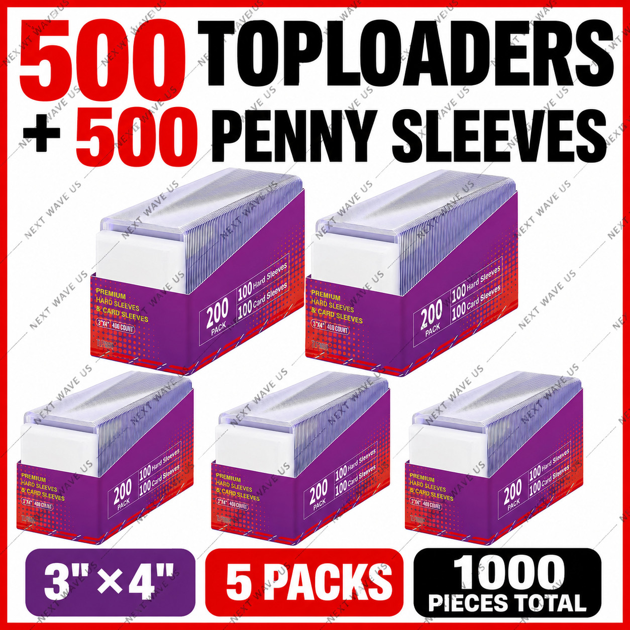 1000 Card Sleeves Top Loaders for Cards 3X4 Baseball Card Protectors Toploaders 1000 Card Sleeves Top Loaders for Cards 3X4 Baseball Card Protectors Toploaders