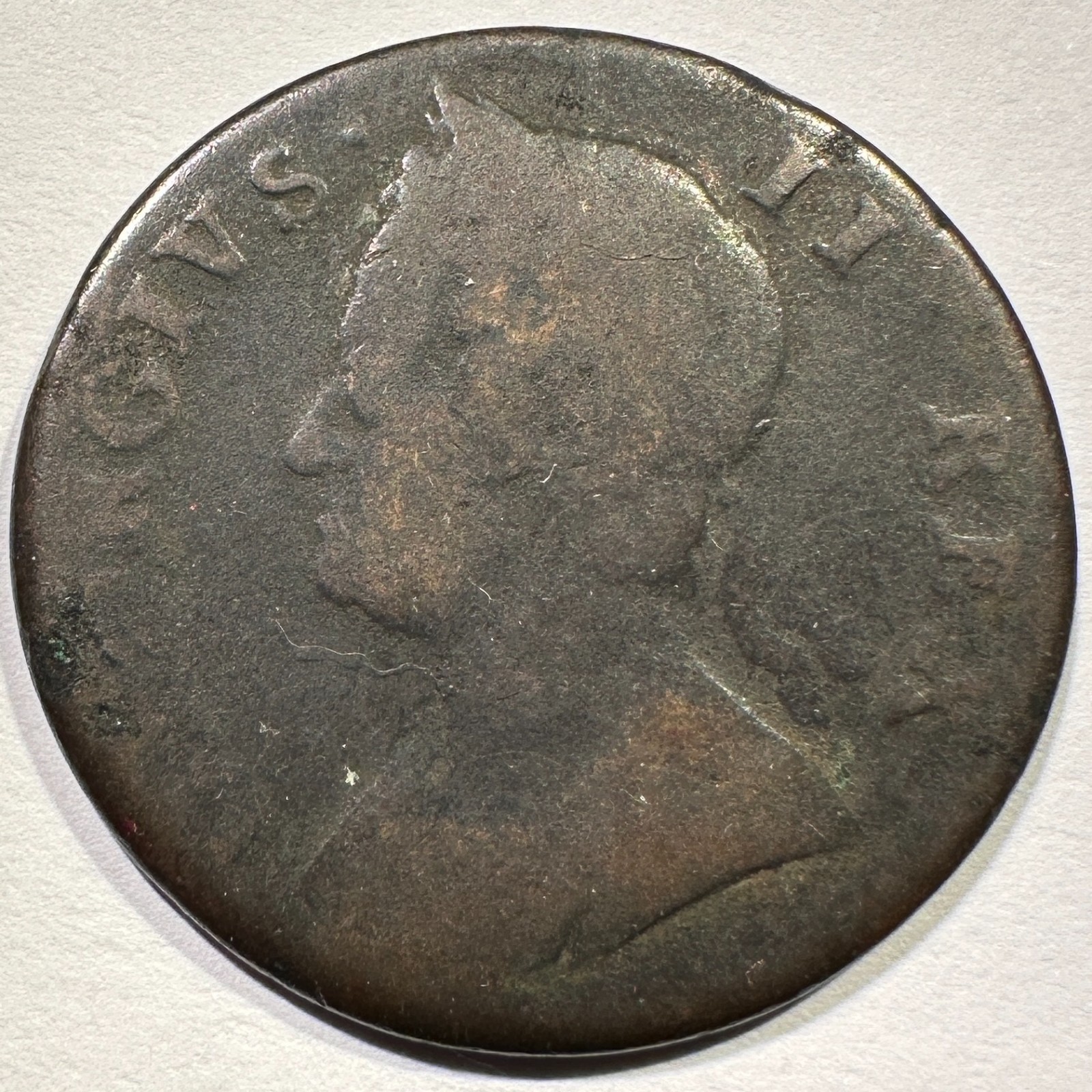 1746 Great Britain United Kingdom Halfpenny George II Nice Surfaces