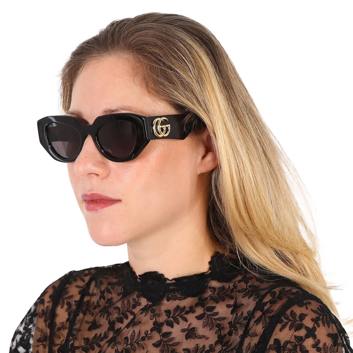 Gucci Grey Geometric Ladies Sunglasses GG1421S 001 51 GG1421S 001 51