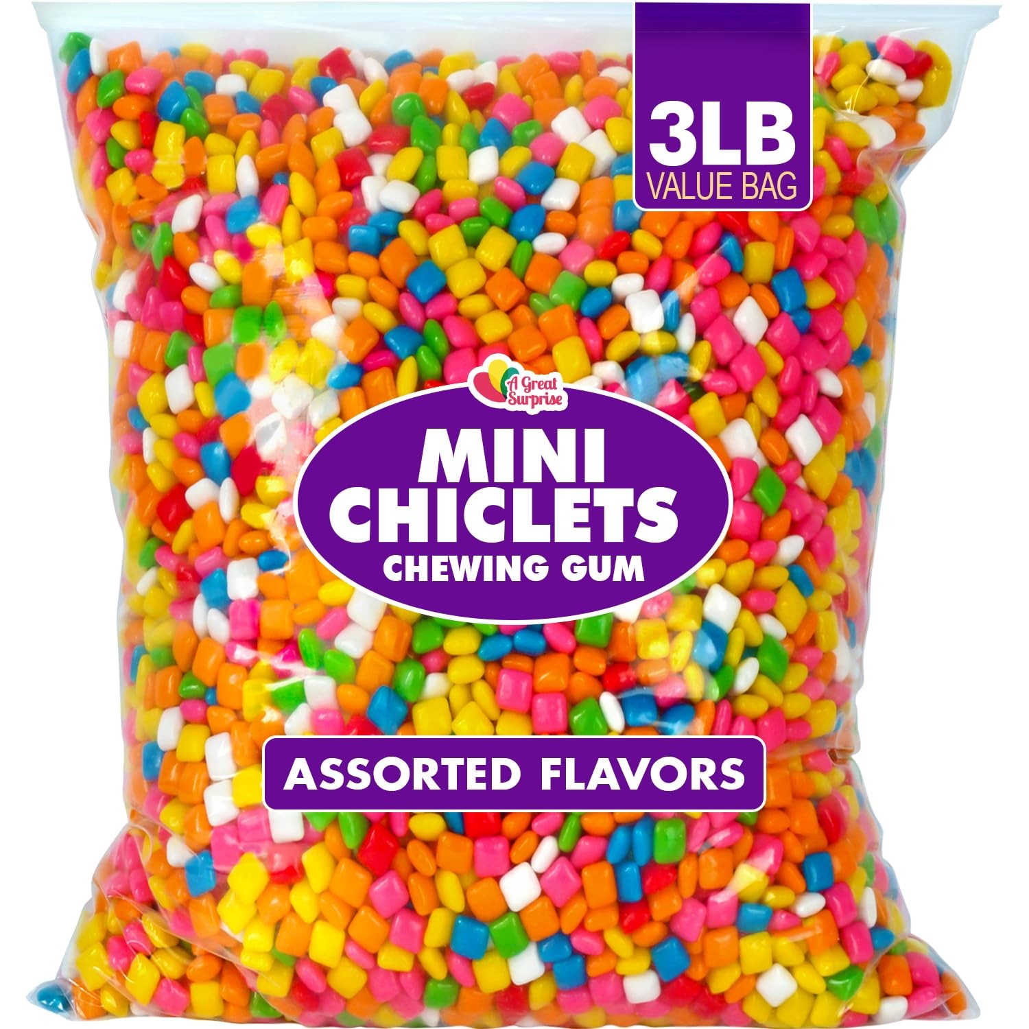Mini Chiclets Gum - 3 Pounds - Fruity Tabs Chicklets - Gumball Candy M Mini Chiclets Gum - 3 Pounds - Fruity Tabs Chicklets - Gumball Candy M