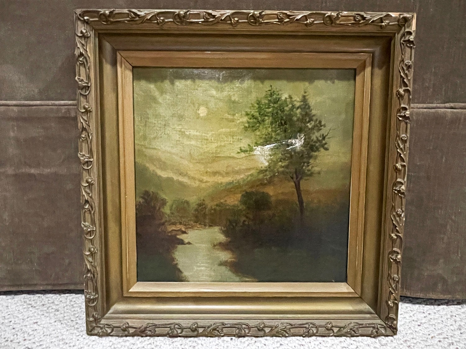 SMALL Antique FRENCH IMPRESSIONIST PAINTING - TEAR IN CANVAS - FOR RESTORATION SMALL Antique FRENCH IMPRESSIONIST PAINTING - TEAR IN CANVAS - FOR RESTORATION