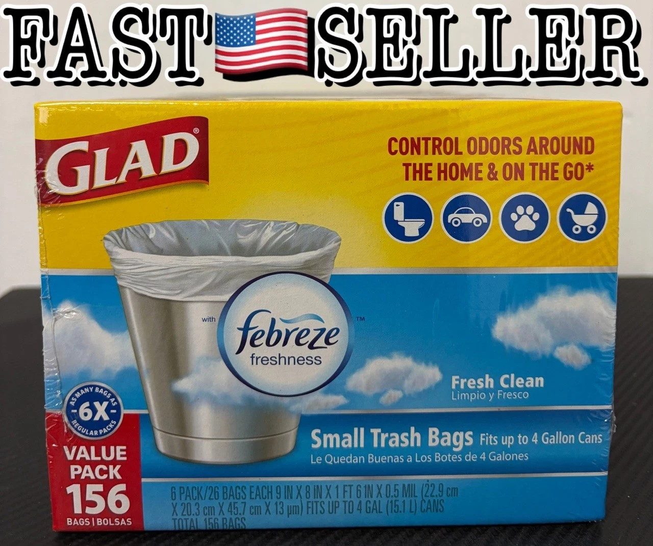 Glad Small Trash Bags 4 Gallon 156 Count Twist Tie Fresh Clean Scent On The Go Glad Small Trash Bags 4 Gallon 156 Count Twist Tie Fresh Clean Scent On The Go
