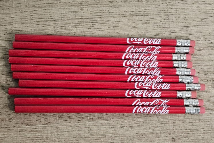 New Vintage Coca-Cola # 2 Red Pencils - Lot of 10 pencils- Unsharpened New Vintage Coca-Cola # 2 Red Pencils - Lot of 10 pencils- Unsharpened