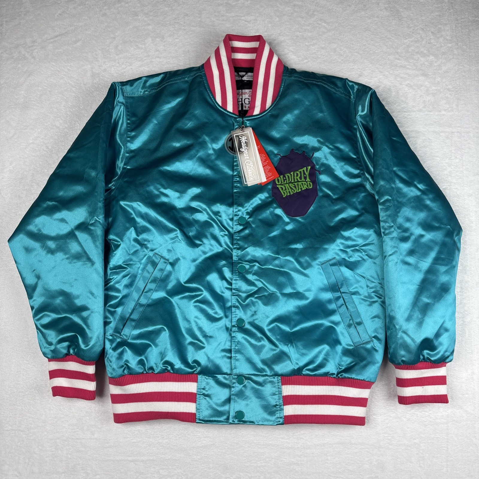 Headgear Ol Dirty Bastard Wu-Tang Clan Satin Jacket Stitched Got Your Money Med Headgear Ol Dirty Bastard Wu-Tang Clan Satin Jacket Stitched Got Your Money Med