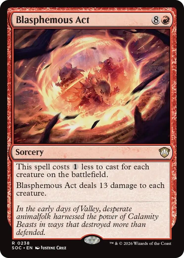 MTG SOC R Blasphemous Act #238 NM MTG SOC R Blasphemous Act #238 NM