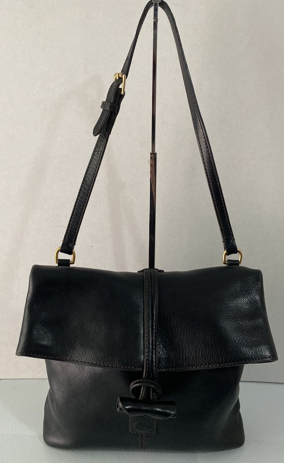 Dooney Bourke Florentine Leather Bag Medium Toggle Shoulder Bag Black