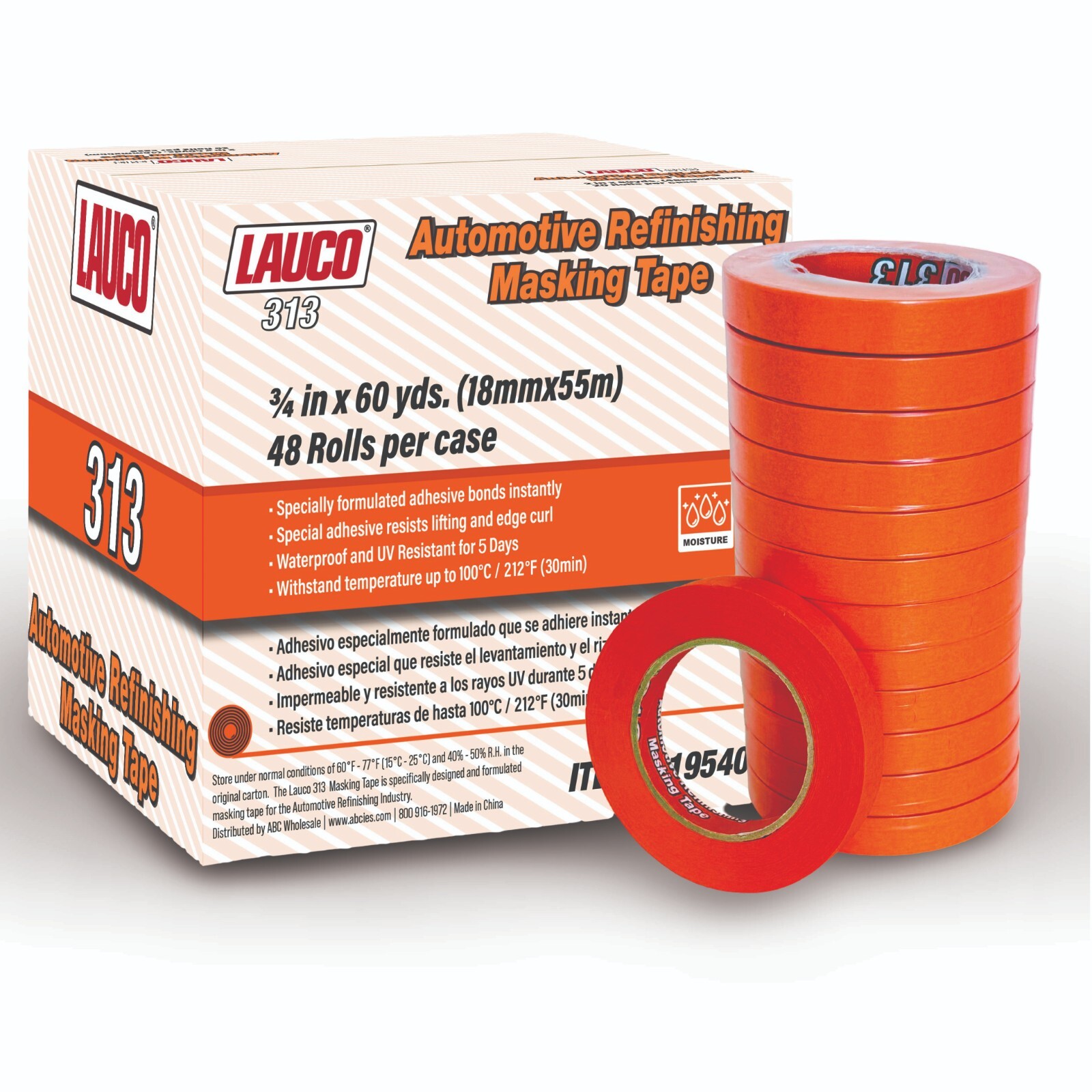 LAUCO Orange Automotive Refinishing Masking Tape 2 in x 60 yd (20 Rolls) LAUCO Orange Automotive Refinishing Masking Tape 2 in x 60 yd (20 Rolls)