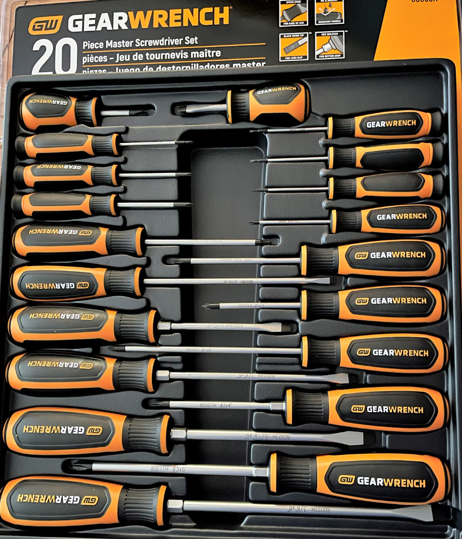 GearWrench 80066H - 20 Piece Phillips/Slotted/Torx Dual Material Screwdriver Set GearWrench 80066H - 20 Piece Phillips/Slotted/Torx Dual Material Screwdriver Set