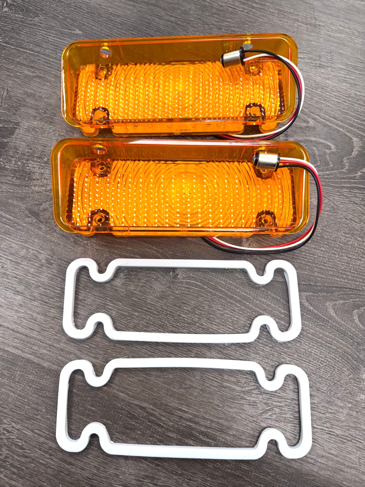 A PAIR 1971 1972 LED Chevy Chevrolet C10 Amber Turn Signal Parking Light Lens