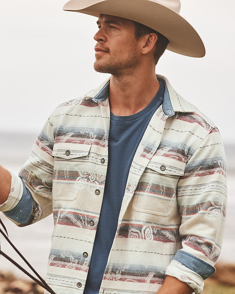Tommy Bahama x Stetson Peco Palms Jacquard Shirt Jacket Mens