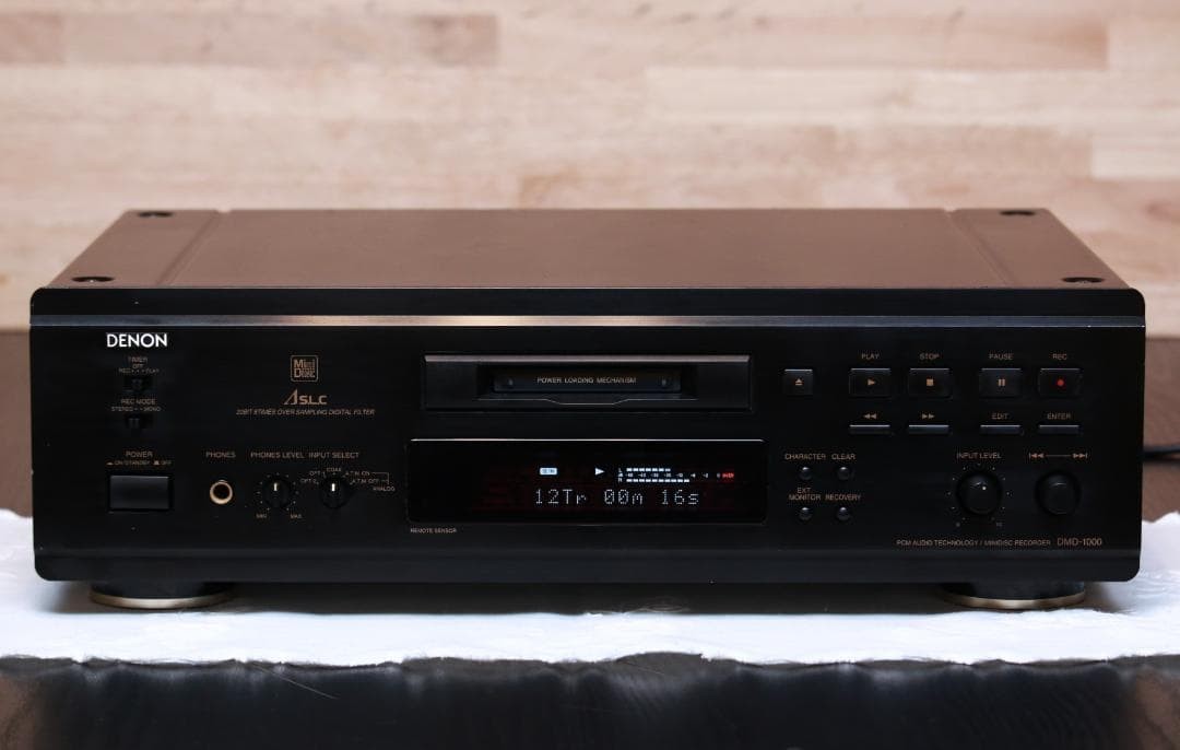 DENON DMD-1000 MiniDisc Deck Recorder Black Fully Serviced Tested from JAPAN