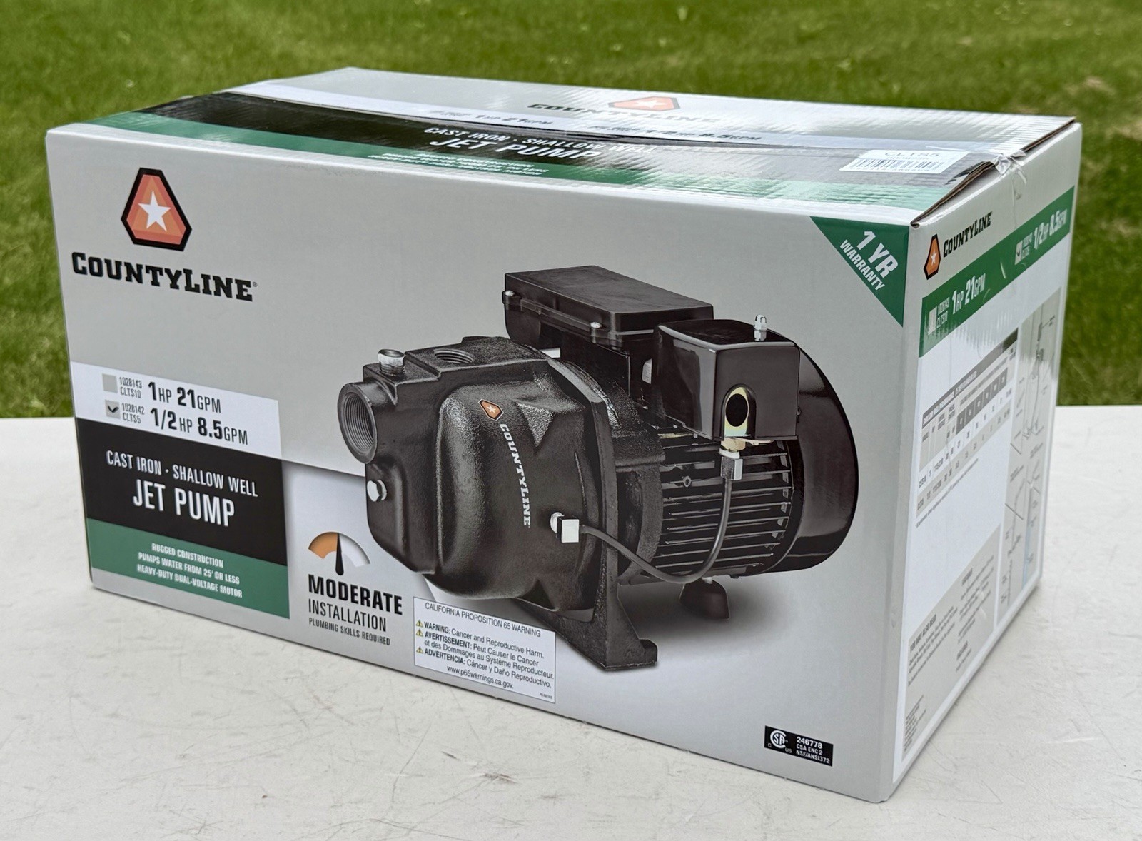 CountyLine CLTS5 1/2HP 8.5GPM Cast Iron Shallow Well Jet Pump