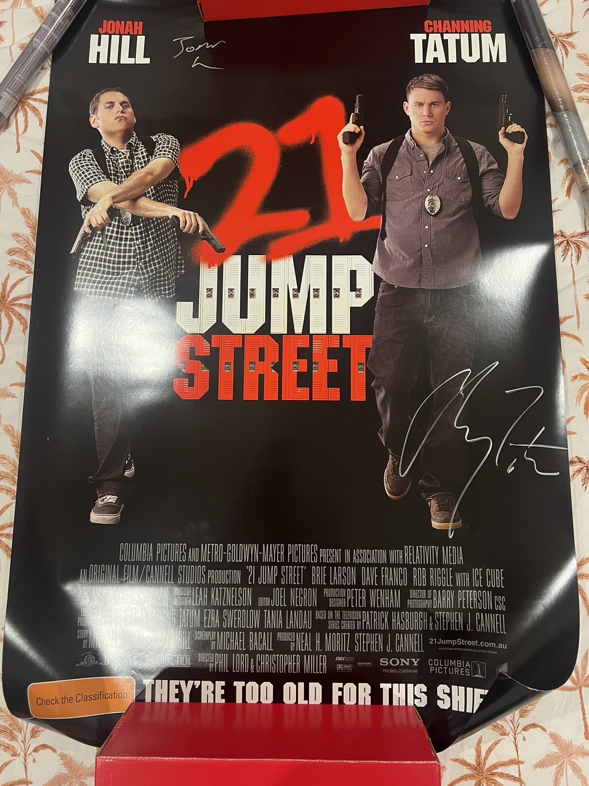 HUGE 21 Jump Street Channing Tatum Jonah Hill SIGNED Full Size Movie Poster HUGE 21 Jump Street Channing Tatum Jonah Hill SIGNED Full Size Movie Poster
