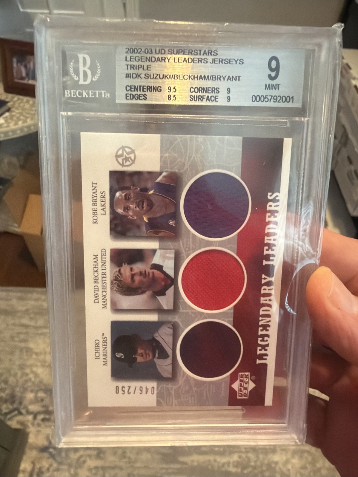 2002 UD Superstars Kobe Bryant Ichiro Beckham Game-Used Jerseys /250 BGS 9🔥📈 2002 UD Superstars Kobe Bryant Ichiro Beckham Game-Used Jerseys /250 BGS 9🔥📈