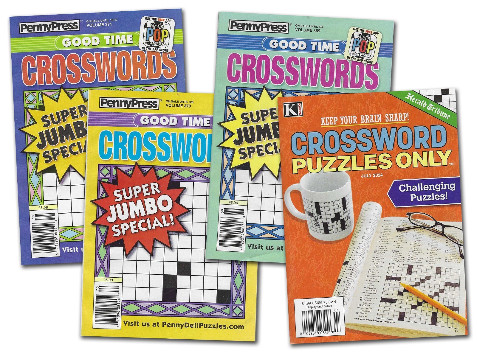 Penny Press Crossword Puzzles Books Digest Size 4 Different Books over 400 Games Penny Press Crossword Puzzles Books Digest Size 4 Different Books over 400 Games