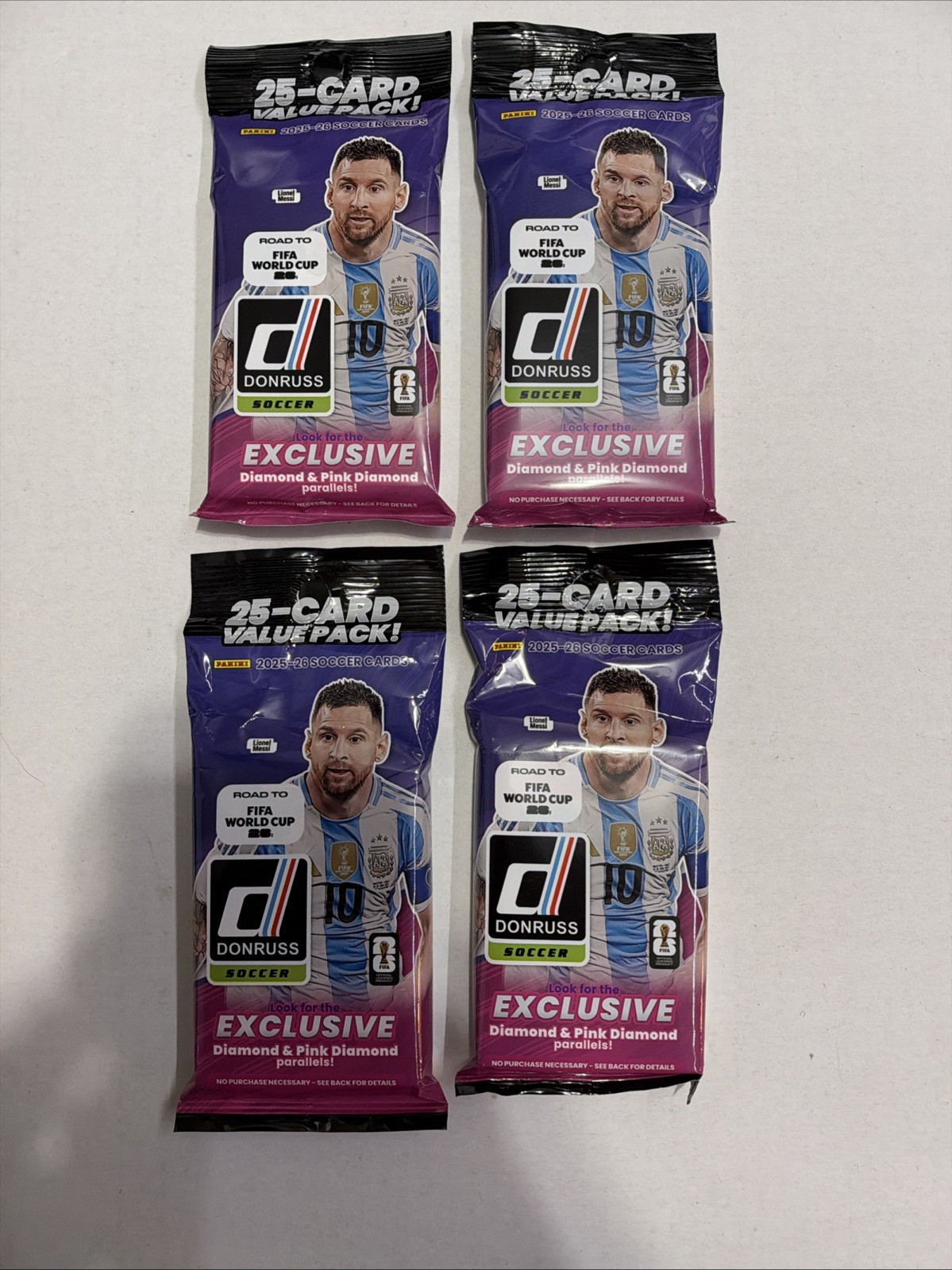 4x Panini 2025-26 Donruss Soccer FIFA World Cup 25 Card Value Pack New LOT 4x Panini 2025-26 Donruss Soccer FIFA World Cup 25 Card Value Pack New LOT