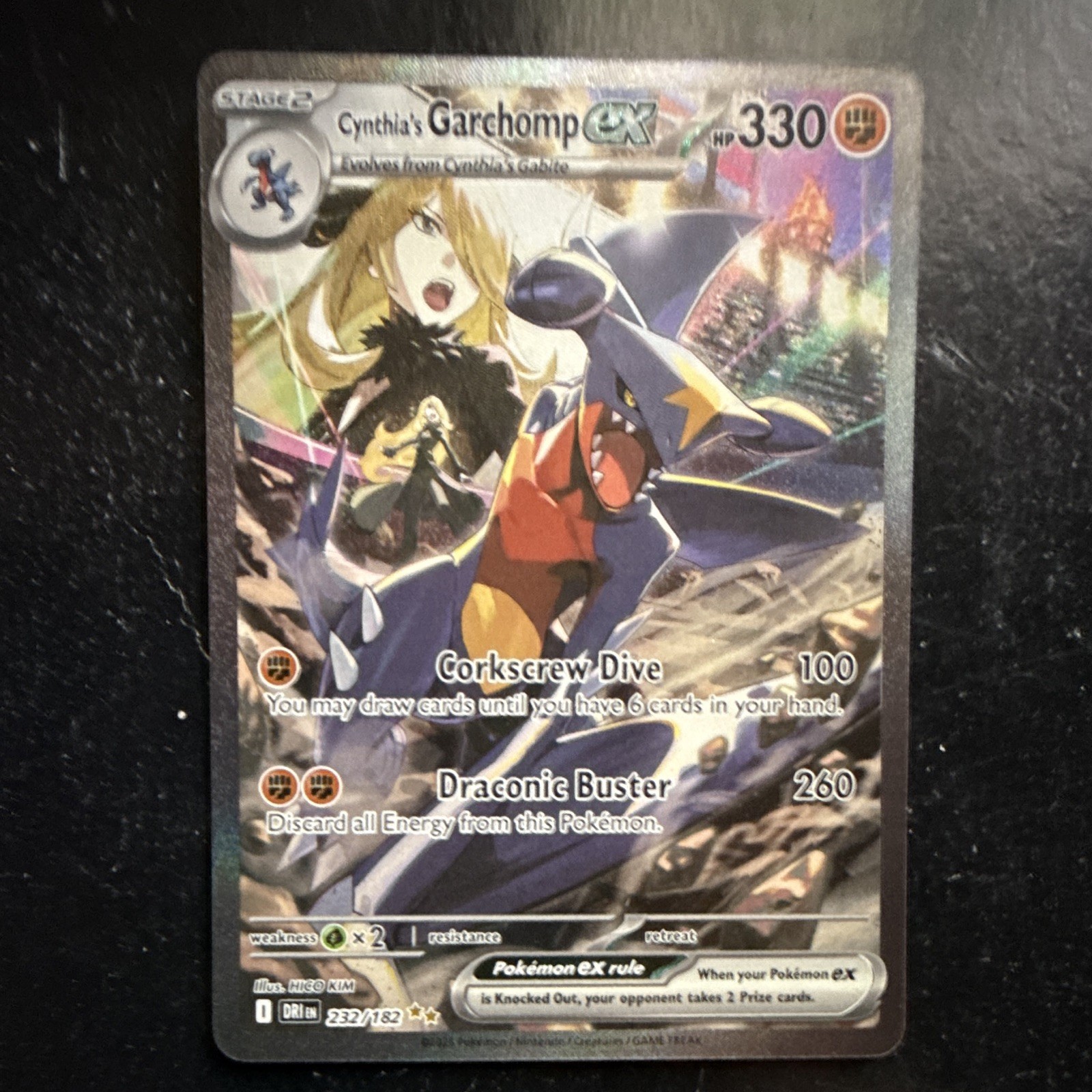 Cynthia's Garchomp ex 232/182 SIR Full Art Holo HP330 Cynthia's Garchomp ex 232/182 SIR Full Art Holo HP330