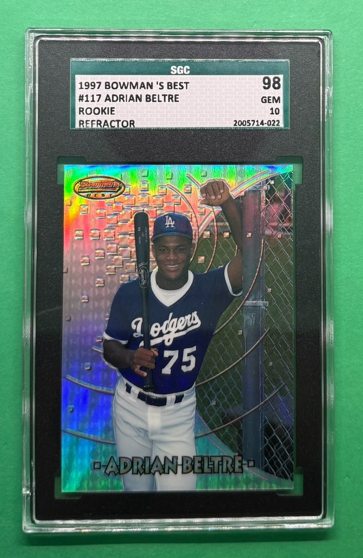 1997 BOWMAN'S BEST ADRIAN BELTRE #117 ROOKIE REFRACTOR SGC 98 GEM 10 1997 BOWMAN'S BEST ADRIAN BELTRE #117 ROOKIE REFRACTOR SGC 98 GEM 10