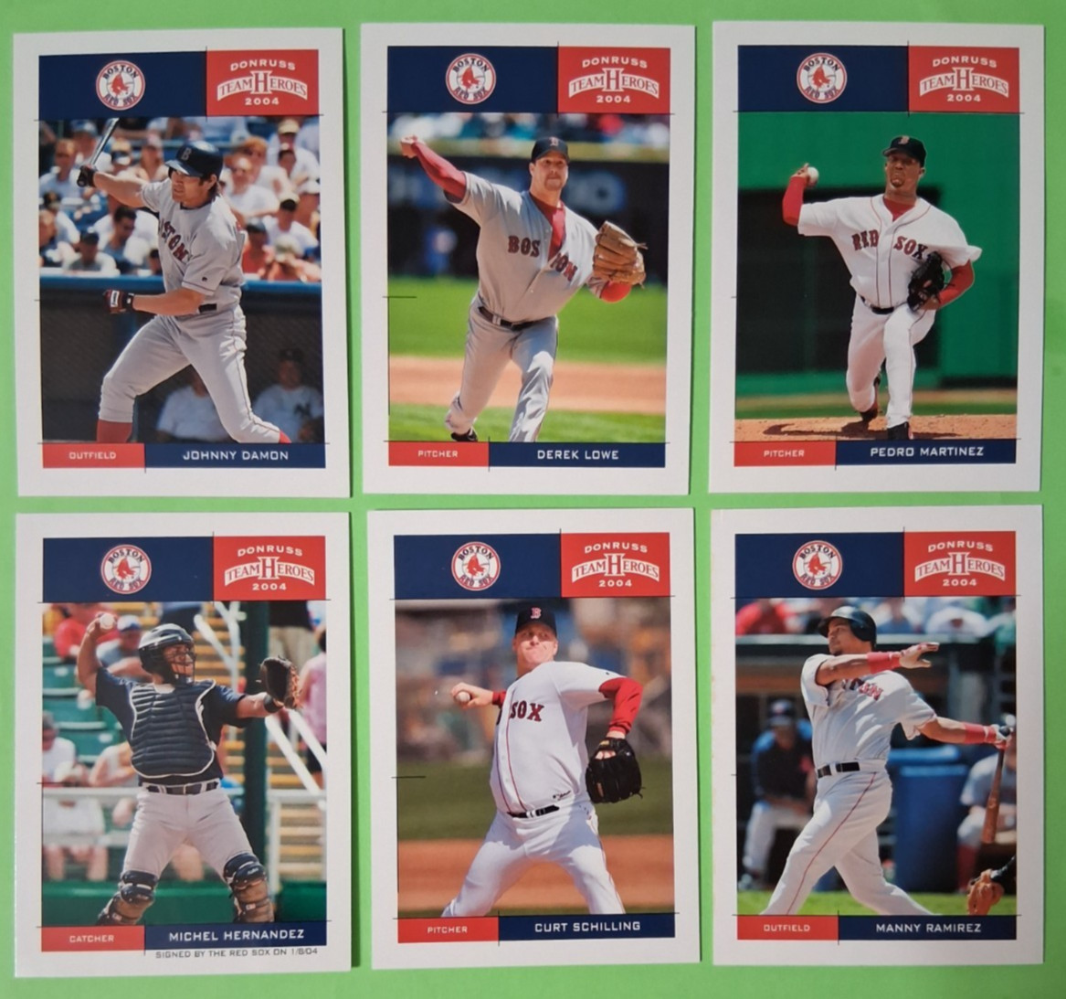 Very Rare 2004 Donruss Team Heroes Boston Red Sox Team Set of 12 with SPs