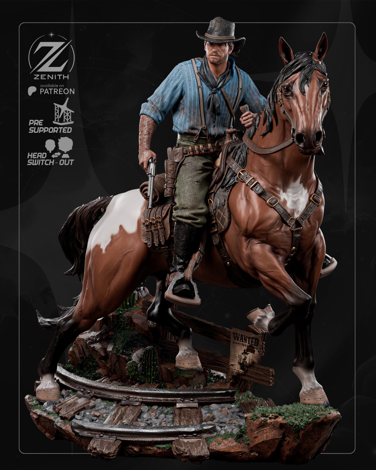 Arthur Morgan Zenith Studios Resin Sculpture  Model Kit  DC Unpainted/Unassemble