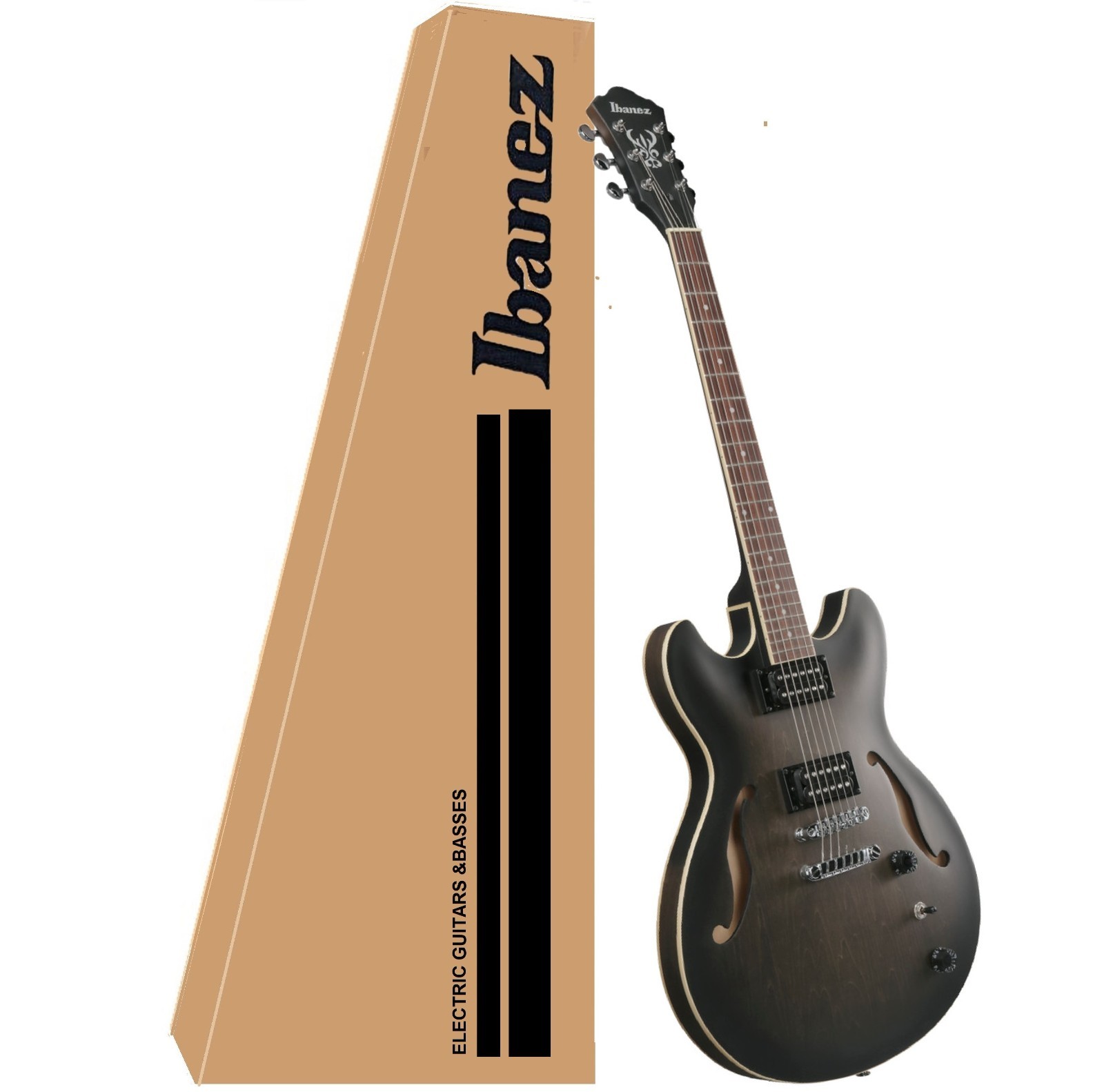 Ibanez Artcore Electric Guitar Semi-Hollow Transparent Black Flat (AS53TKF) Ibanez Artcore Electric Guitar Semi-Hollow Transparent Black Flat (AS53TKF)