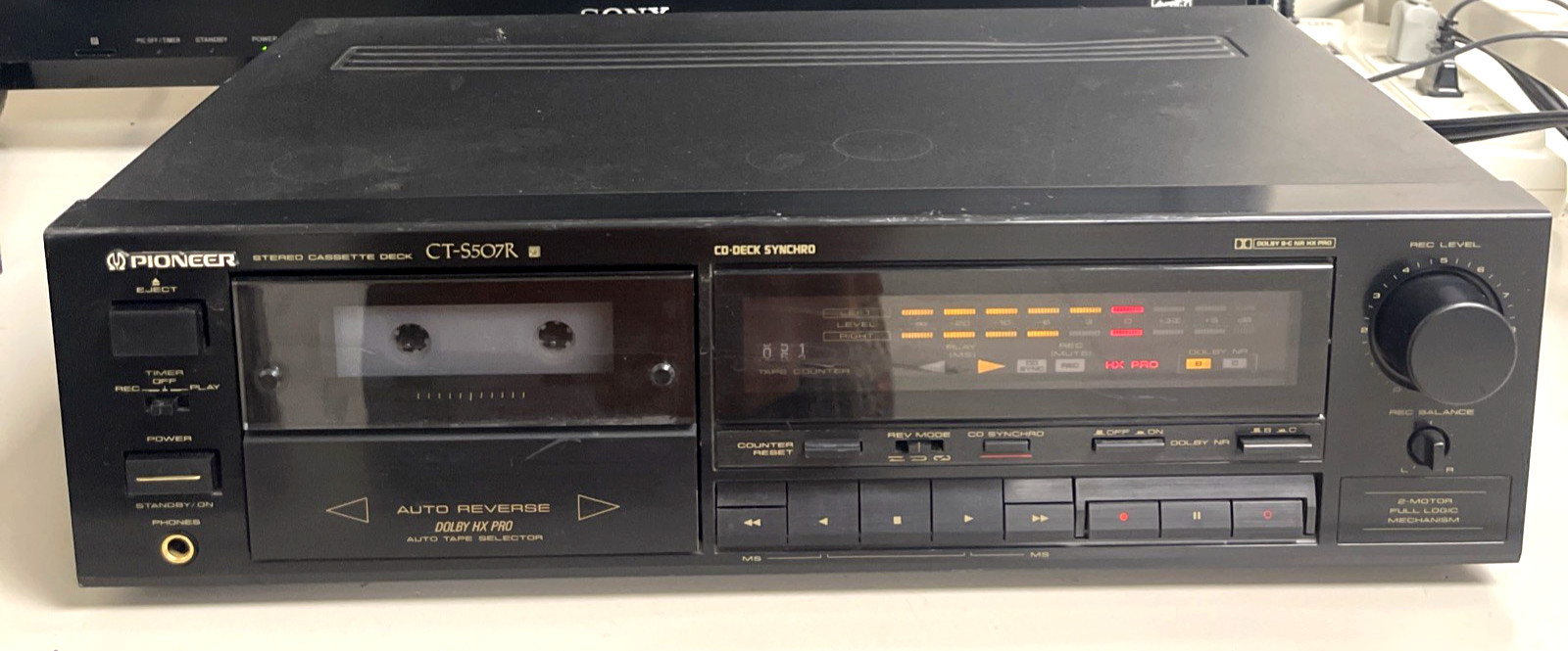 VINTAGE Pioneer CT-S507R single-stereo cassette tape deck WORKING VINTAGE Pioneer CT-S507R single-stereo cassette tape deck WORKING