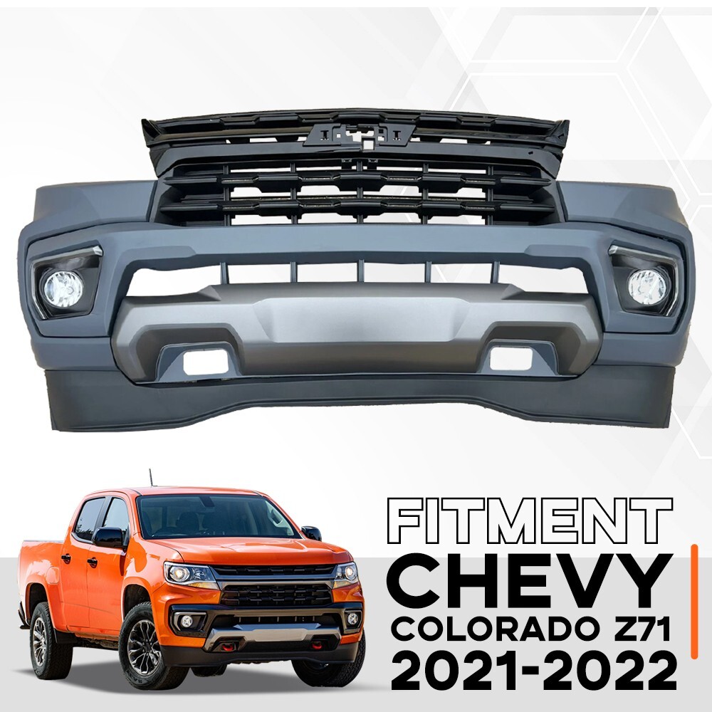 Fit 2021-2022 New Chevy Colorado Z71 Front Bumper Cover Grille Assembly Kit