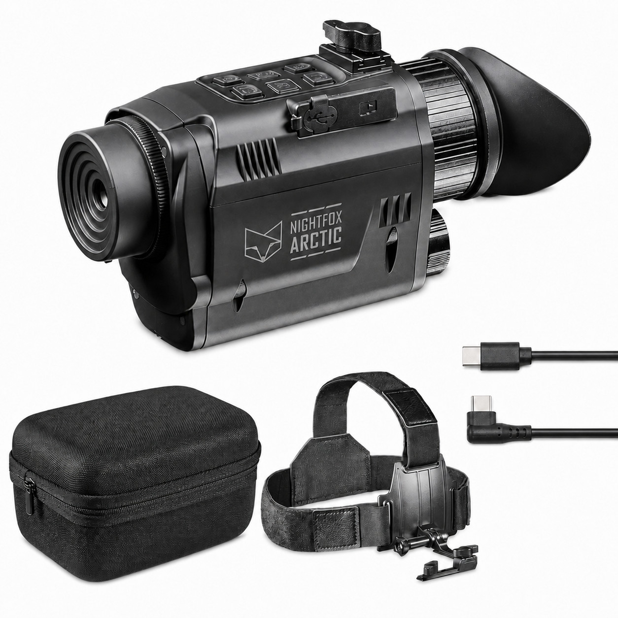 Tactical Thermal Night Vision Monocular Head Helmet Mounted 256x192 50fps Cam