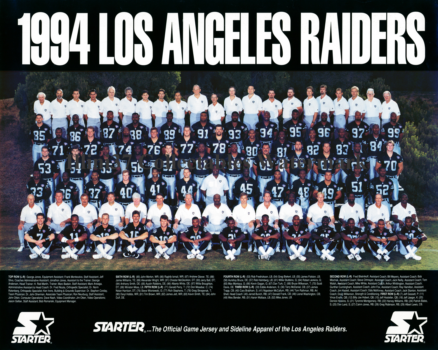 1994 LA OAKLAND RAIDERS FOOTBALL TEAM 8X10 PHOTO PICTURE