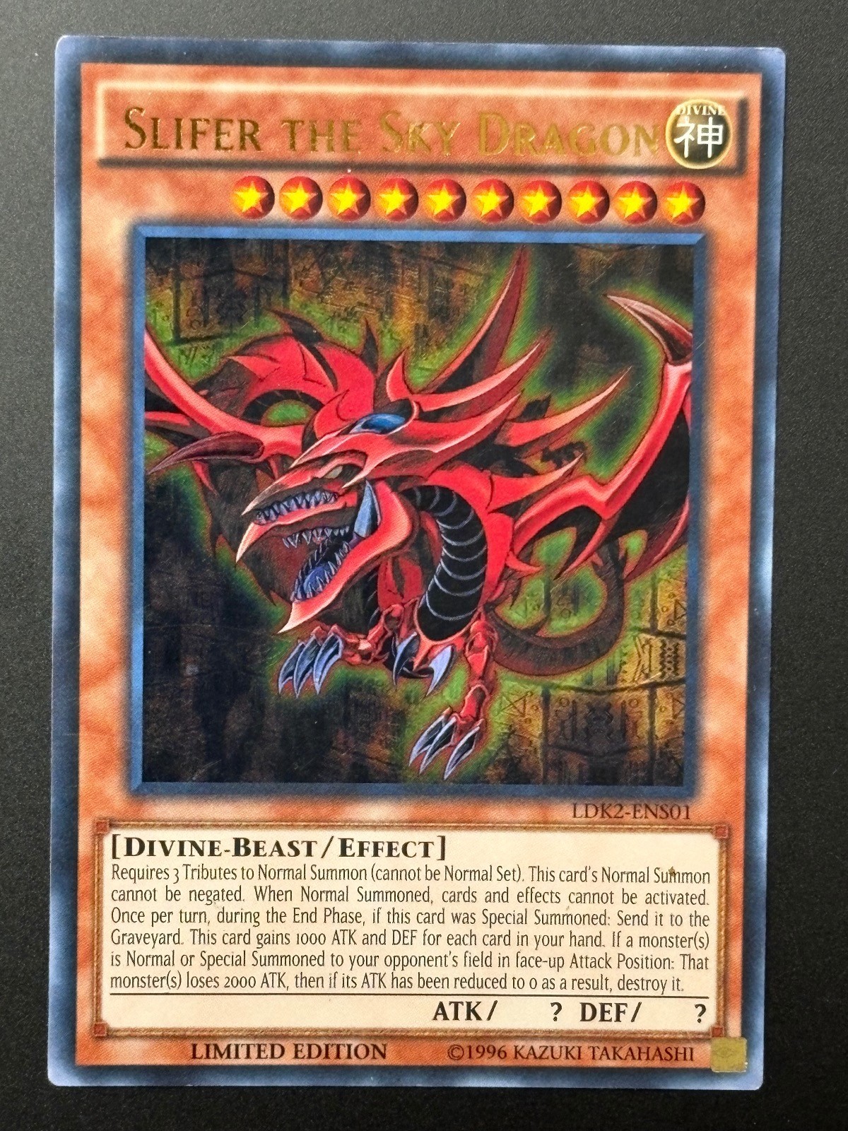 Slifer the Sky Dragon LDK2-ENS01 Legendary Decks II Yu-Gi-Oh Limited NM Slifer the Sky Dragon LDK2-ENS01 Legendary Decks II Yu-Gi-Oh Limited NM