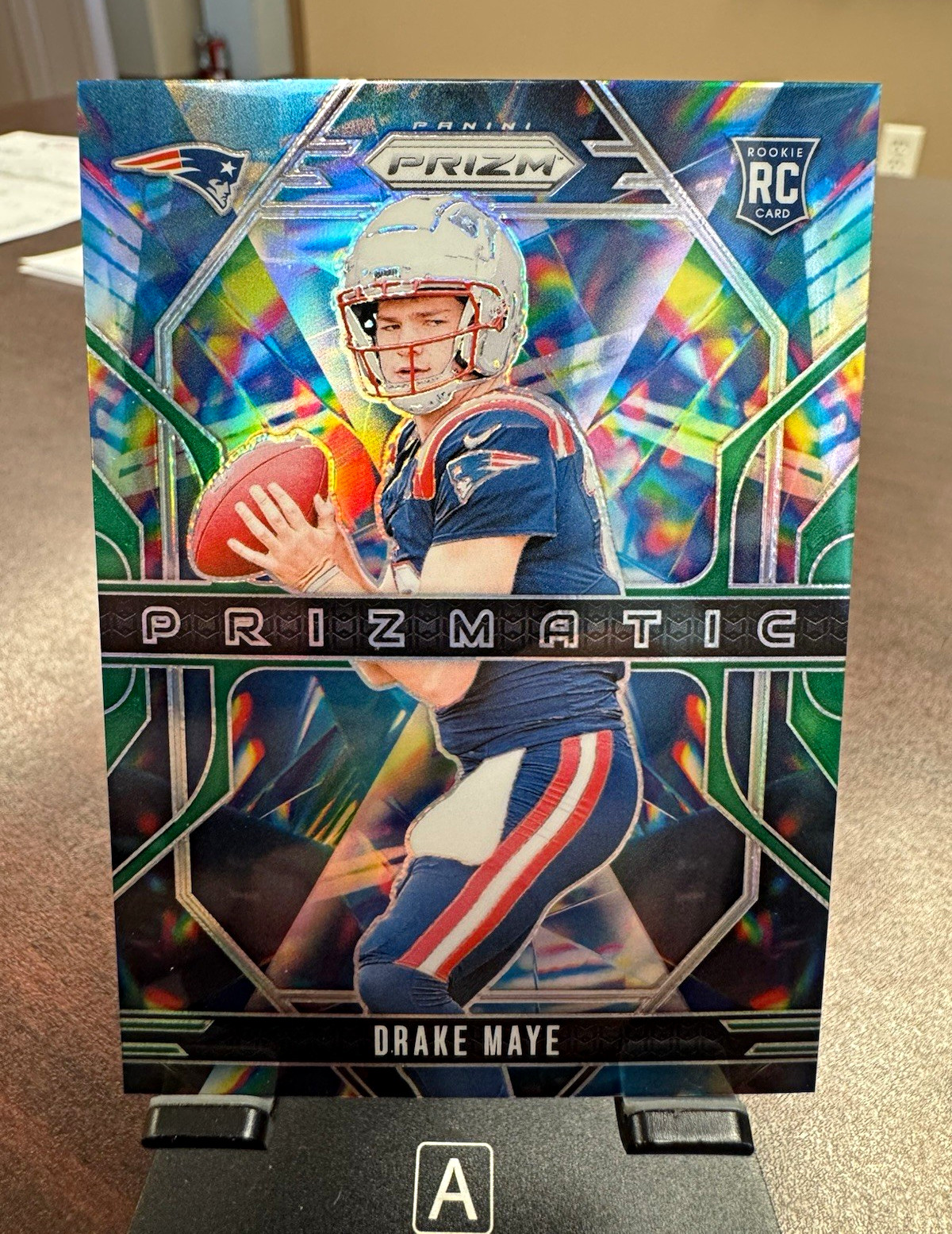 Panini 2024 Prizm Football Prizmatic Drake Maye Rookie RC Green Prizm #2 Panini 2024 Prizm Football Prizmatic Drake Maye Rookie RC Green Prizm #2