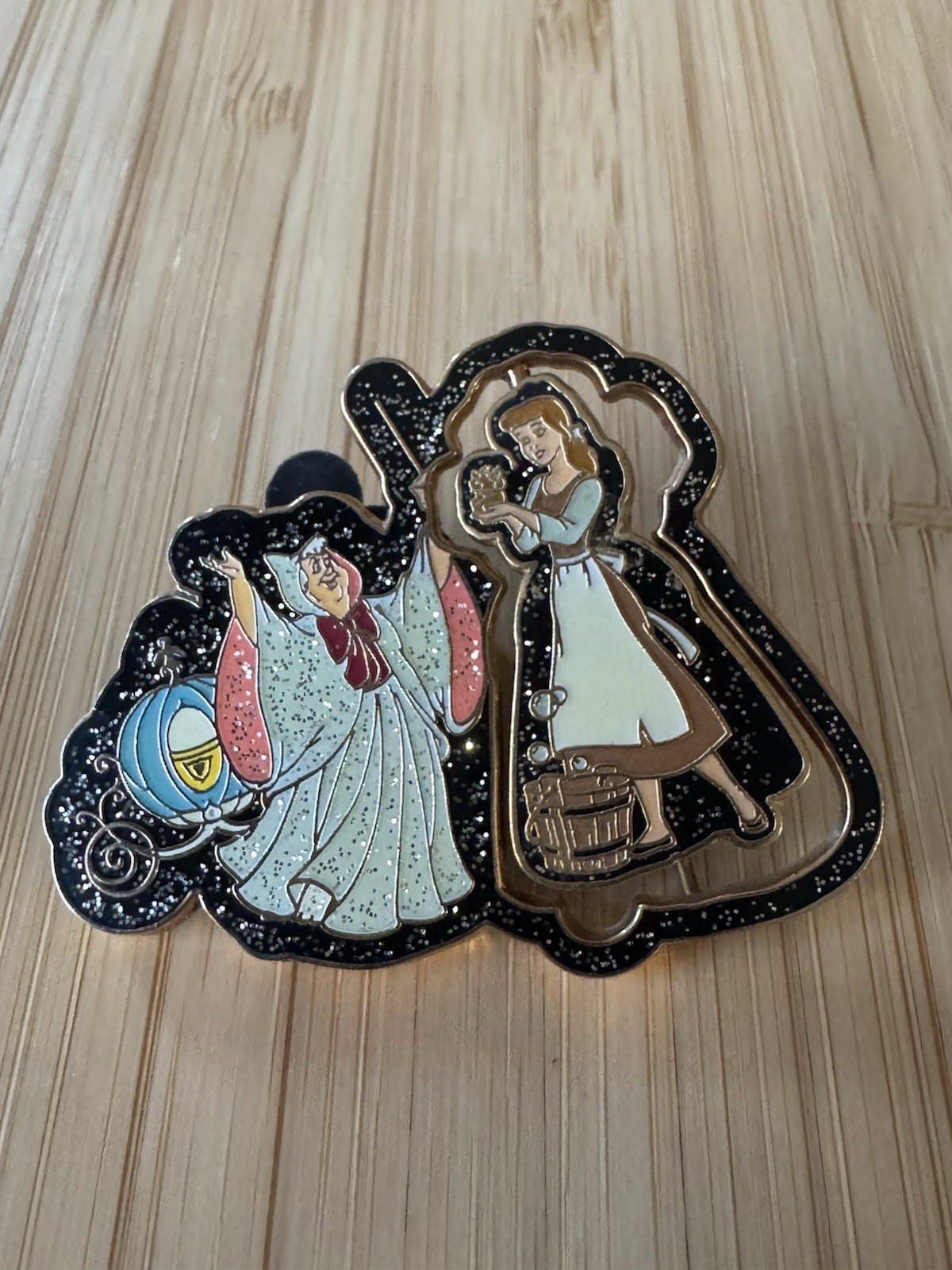 Disney Pin Cinderella Fairy Godmother Rags To Riches Spinner Pin Disney Pin Cinderella Fairy Godmother Rags To Riches Spinner Pin