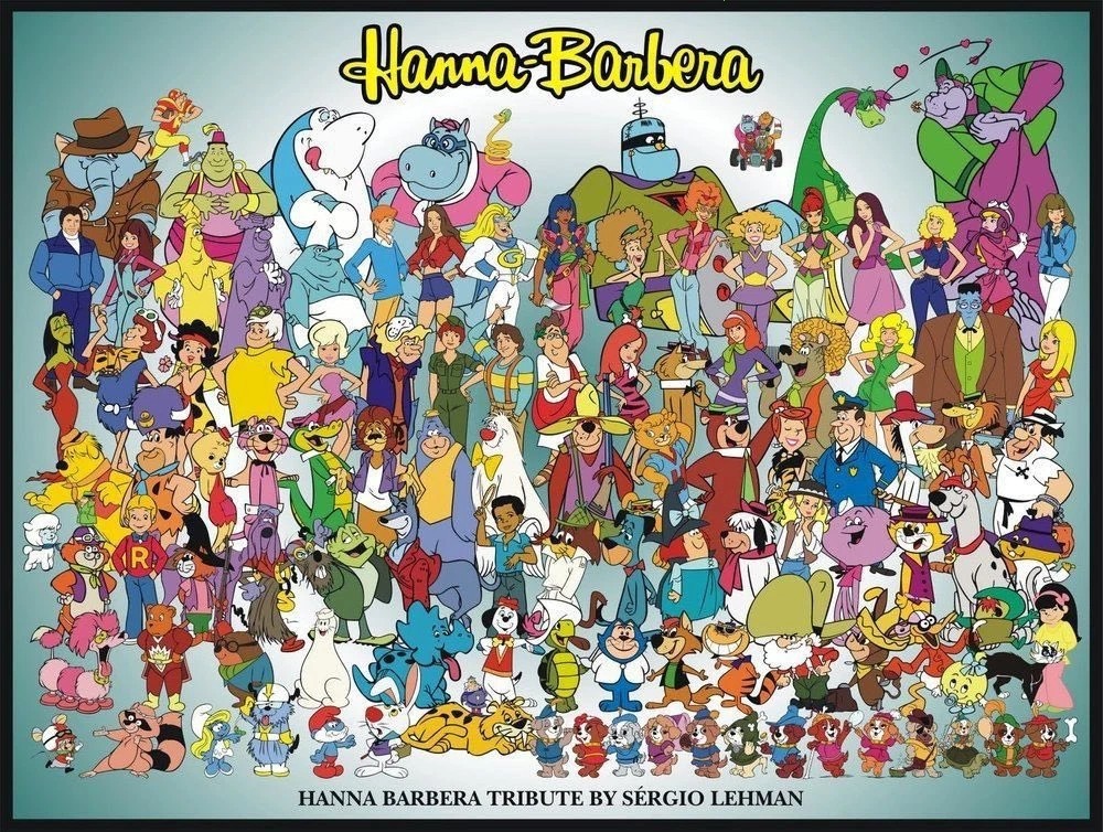 Hanna-Barbera Classic Cartoon Characters Tribute Poster