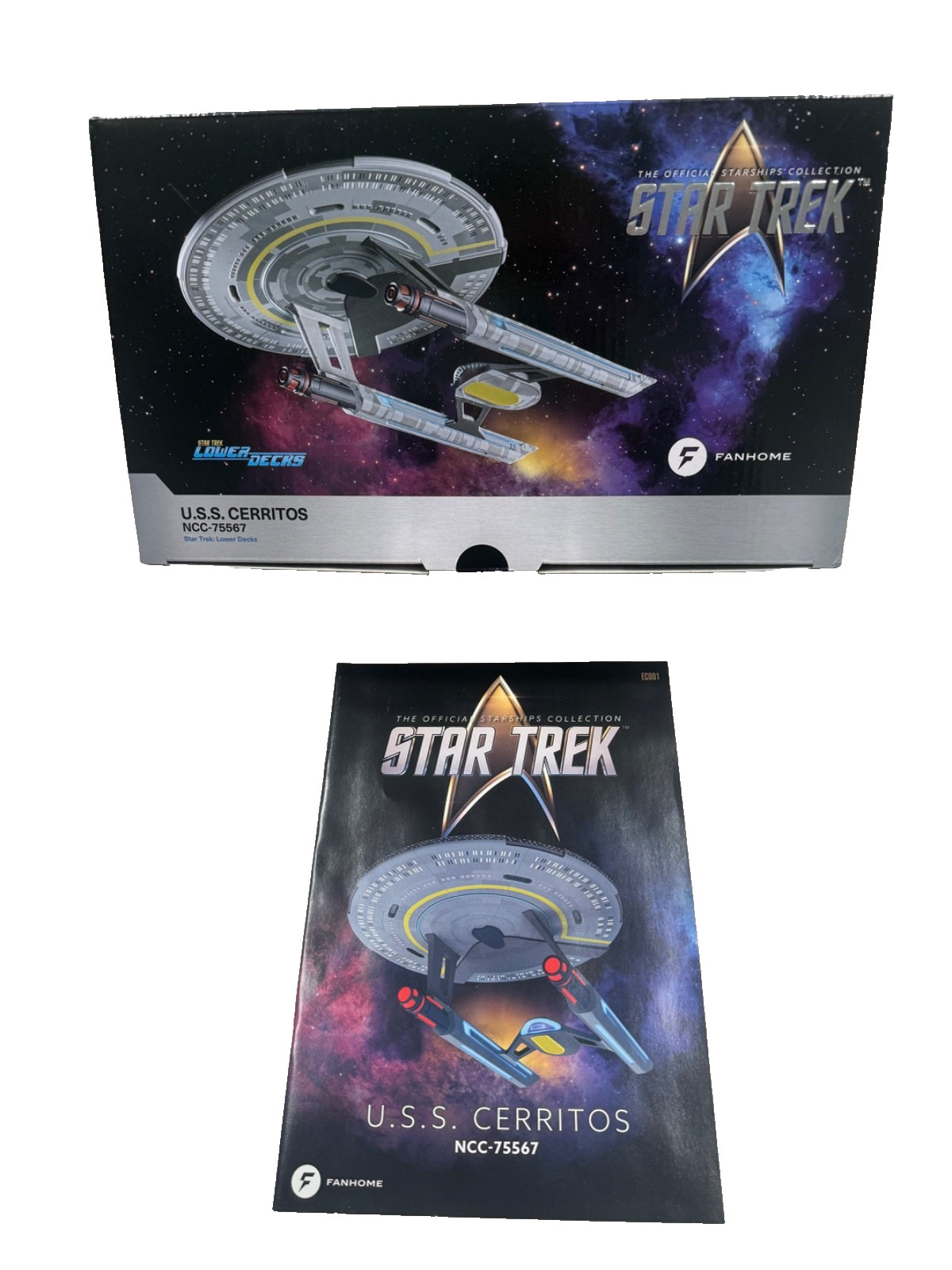 Star Trek Fanhome Lower Decks XL USS Cerritos Model Starship and Magazine