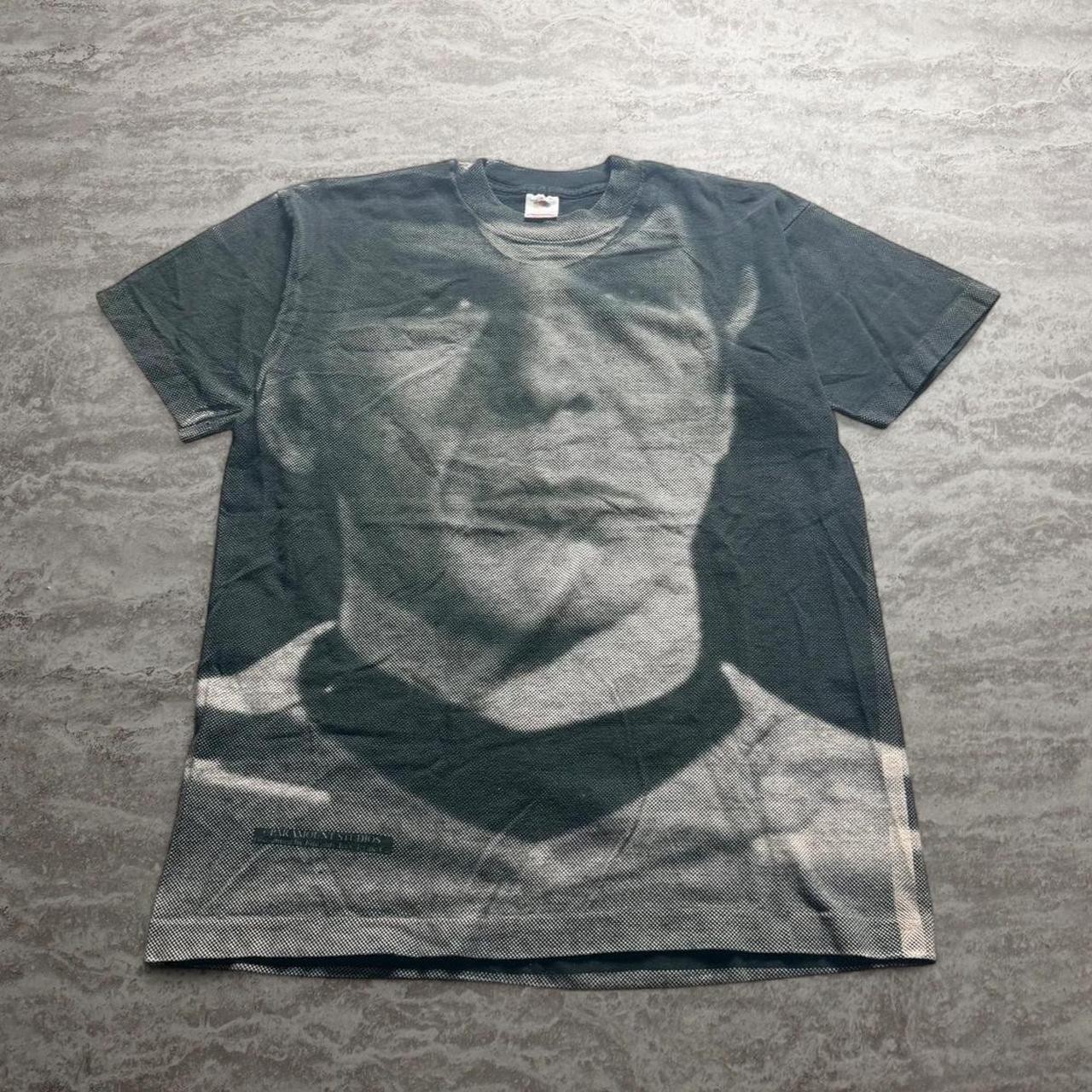 Vintage 90s Made in USA Black White Portrait All Over Print T-Shirt XL Vintage 90s Made in USA Black White Portrait All Over Print T-Shirt XL