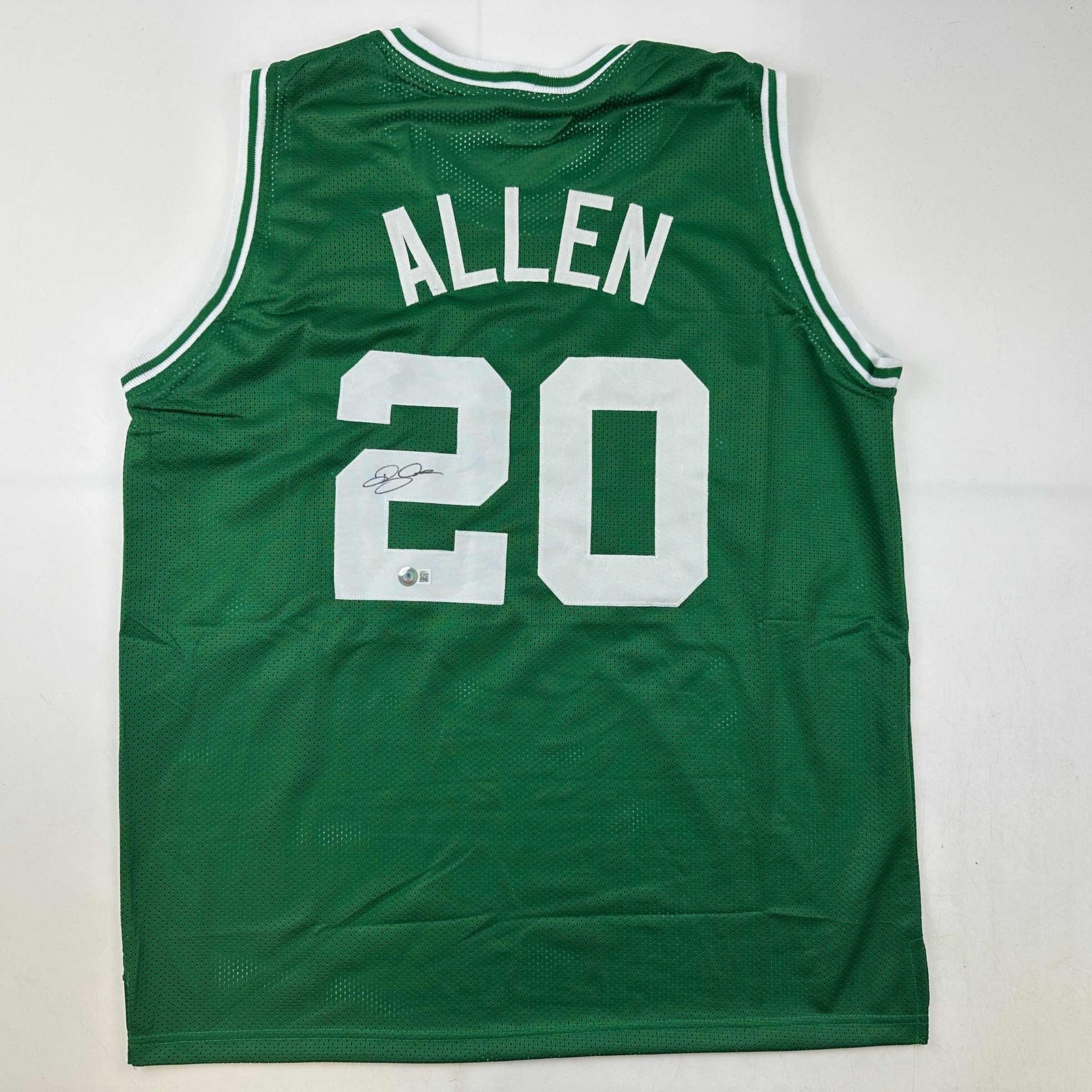 Autographed/Signed Ray Allen Boston Green Basketball Jersey Beckett BAS COA Autographed/Signed Ray Allen Boston Green Basketball Jersey Beckett BAS COA