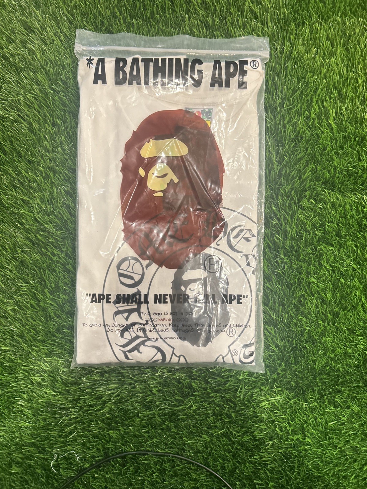 A Bathing Ape BAPE x Chrome Hearts Men\'s L White Double-Sided Ape Head Tee