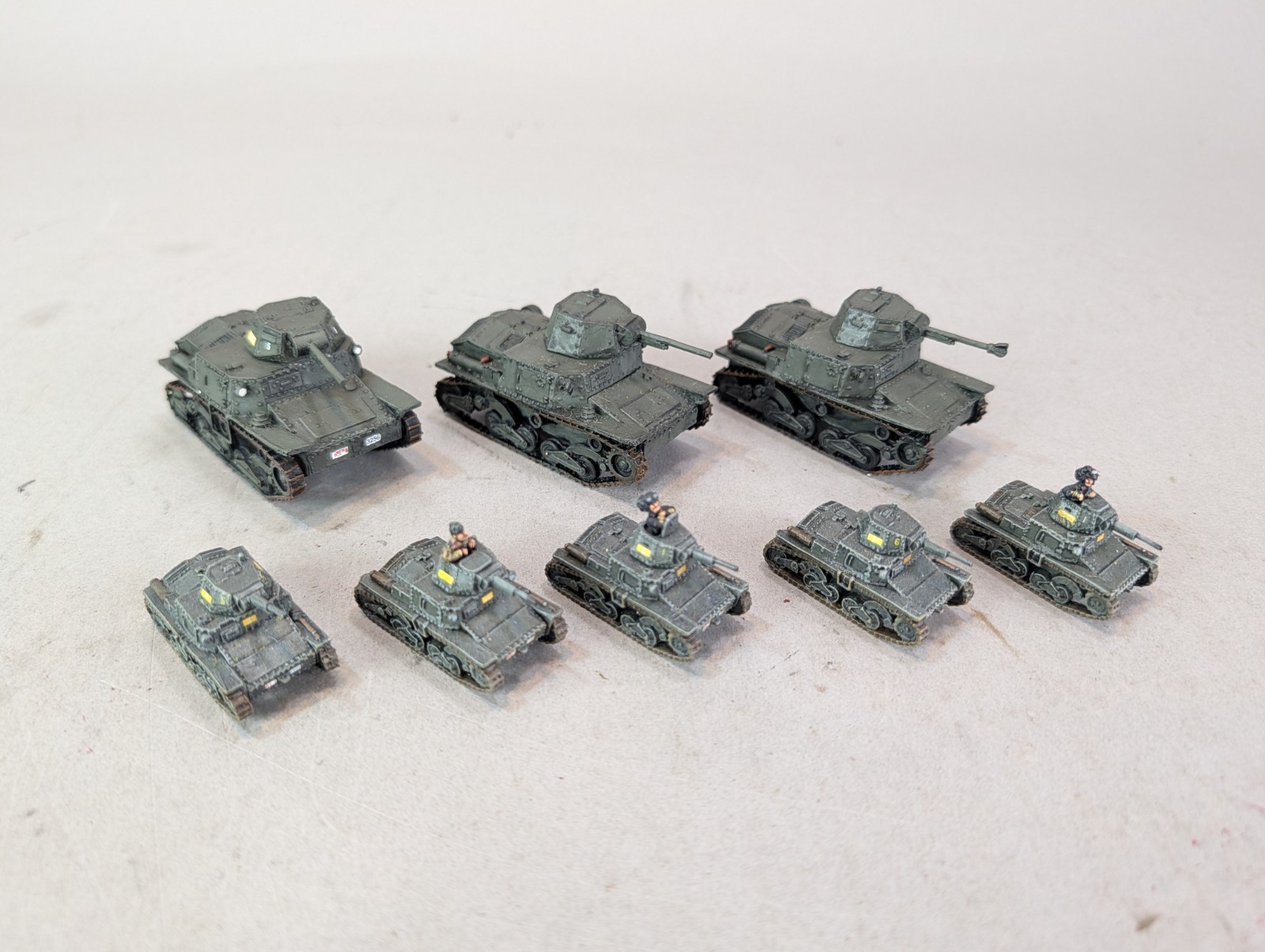 Flames of War L6/40 Italian Light Tank Platoon Pro Painted Resin Lot of 8